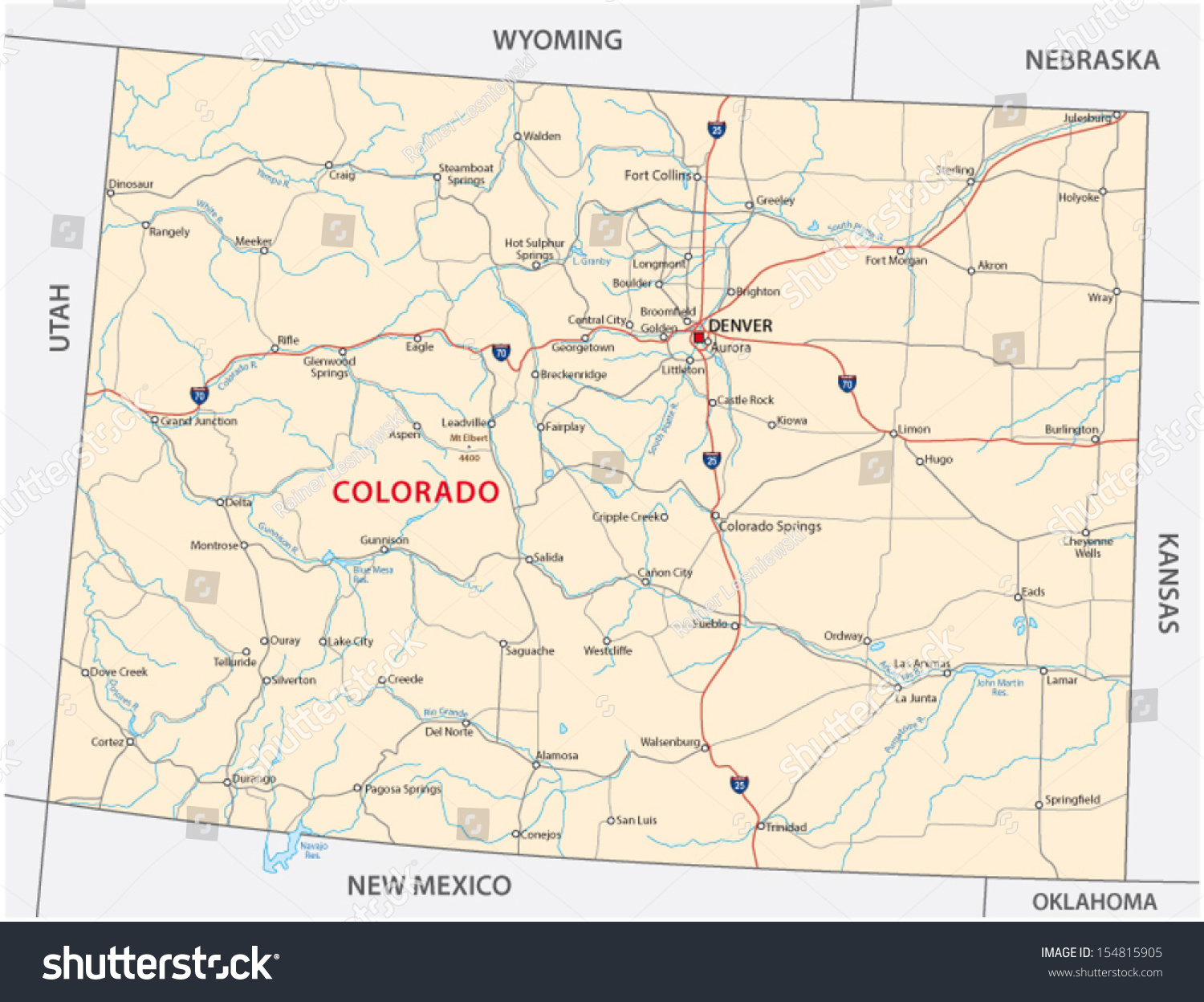 1,559 Colorado road map Images, Stock Photos & Vectors | Shutterstock