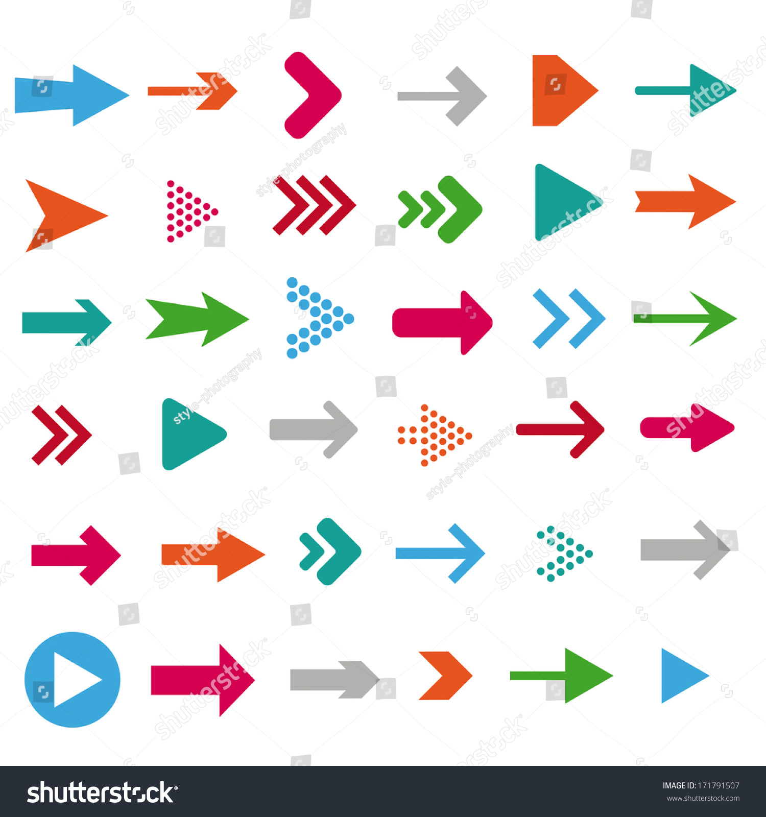 Colored Arrows On The White Background. Eps 10 Vector File. 171791507