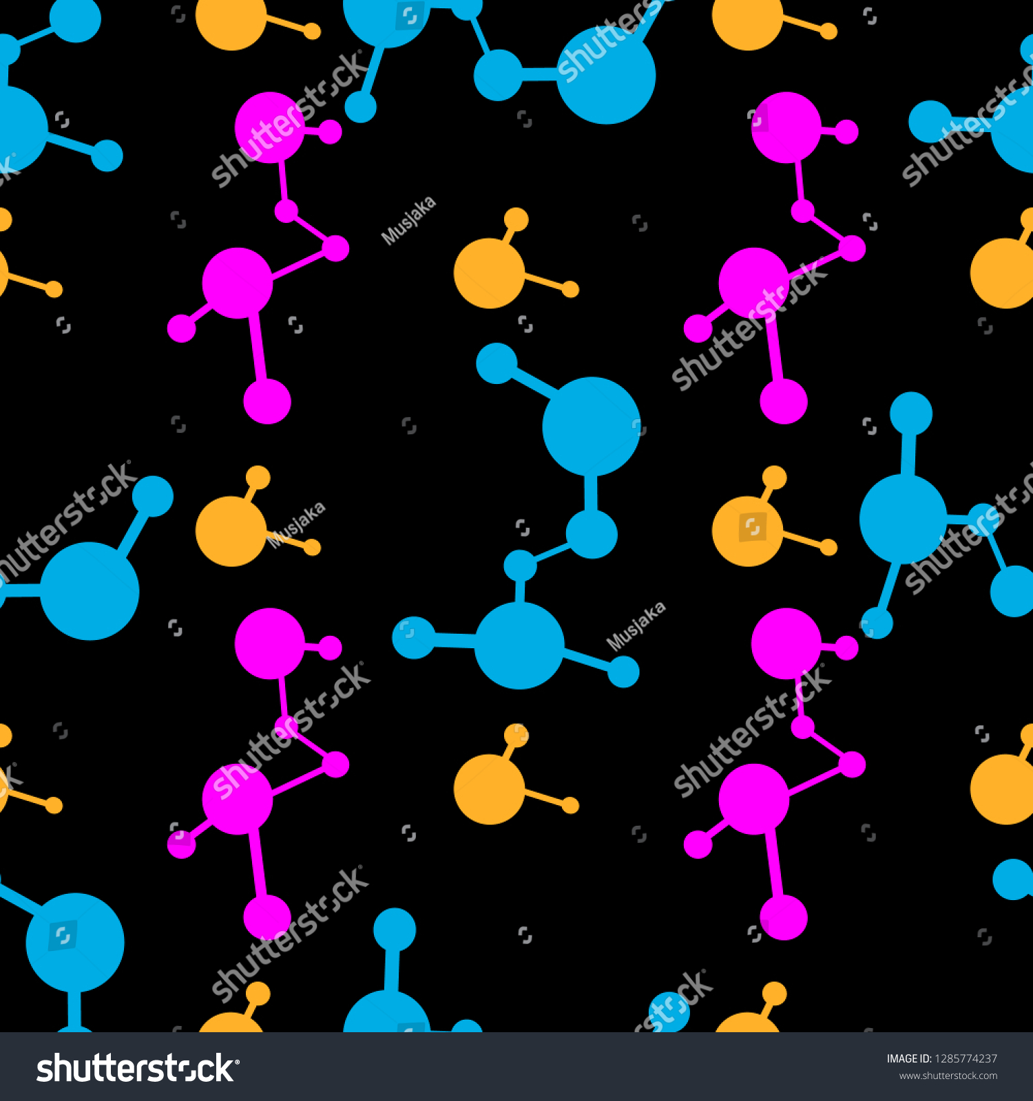 Colored Atomic Structure Molecular Model Seamless: vector de stock ...