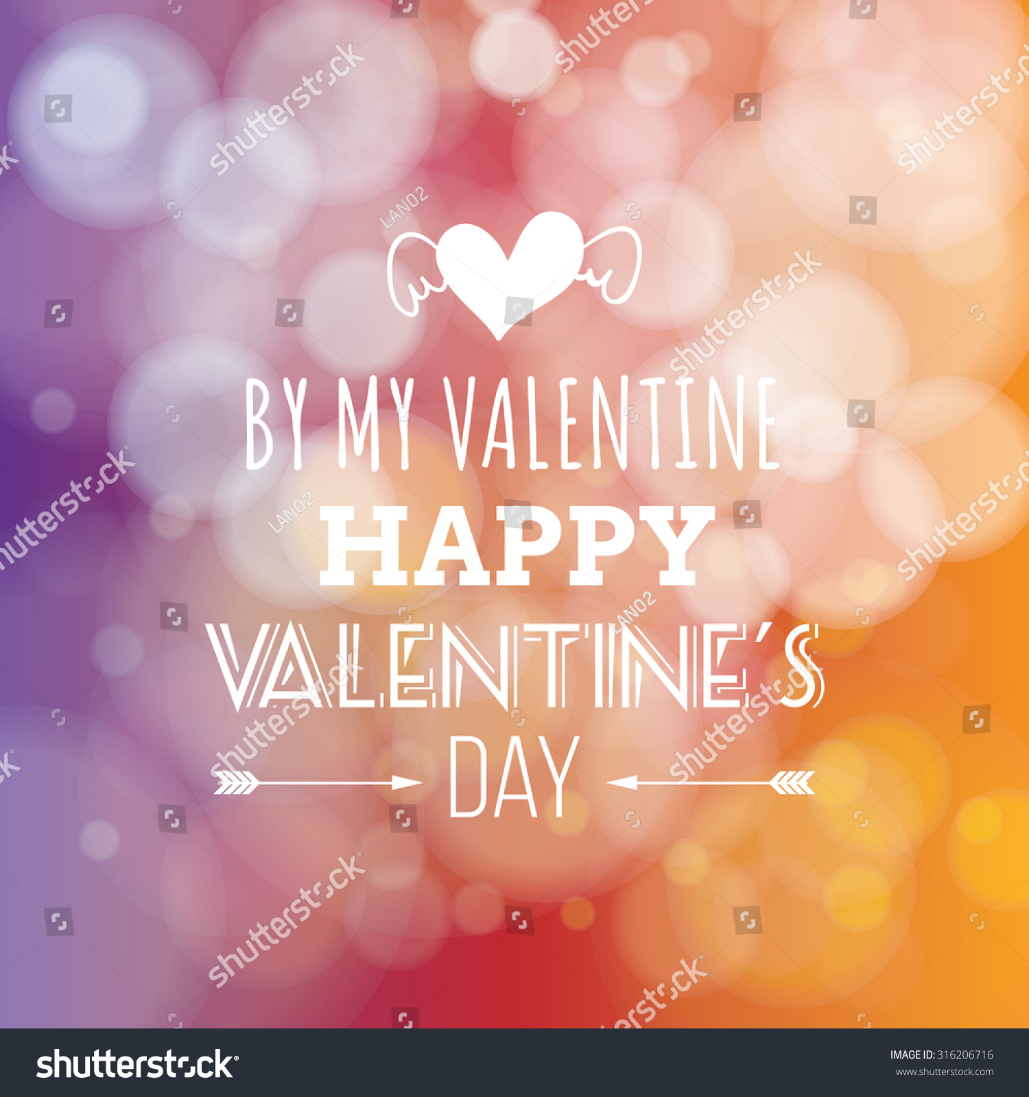 Colored Background Text Valentines Day Stock Vector 316206716