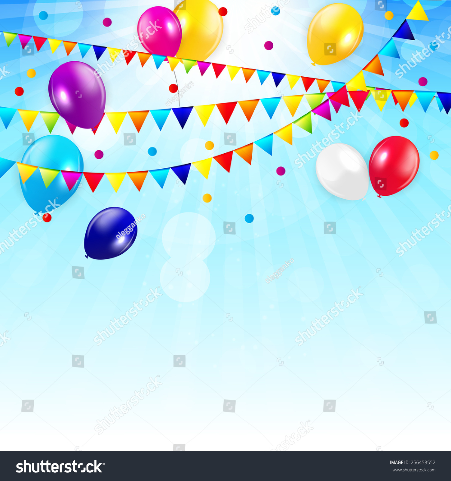 Colored Balloons Background, Vector Illustration. Eps 10 - 256453552 ...