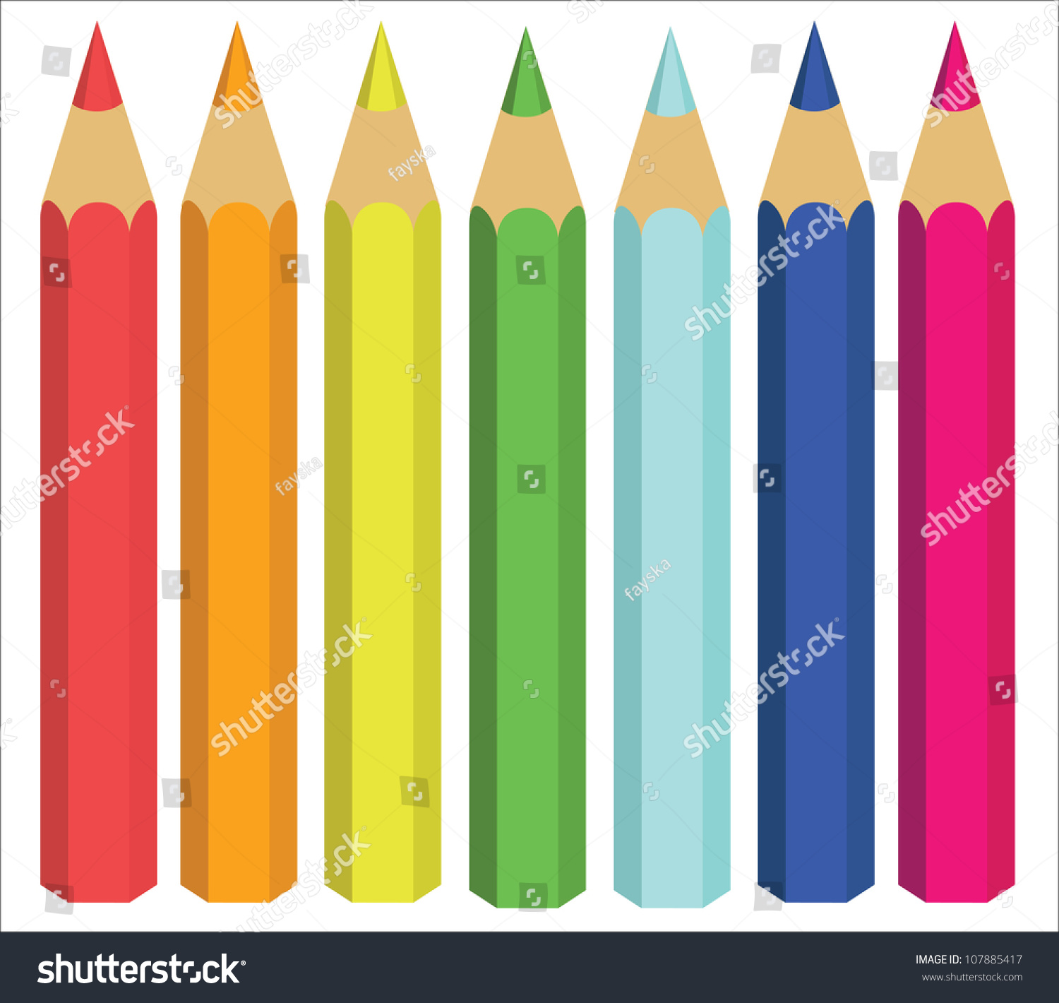 Colored Crayons, Vector Illustration - 107885417 : Shutterstock