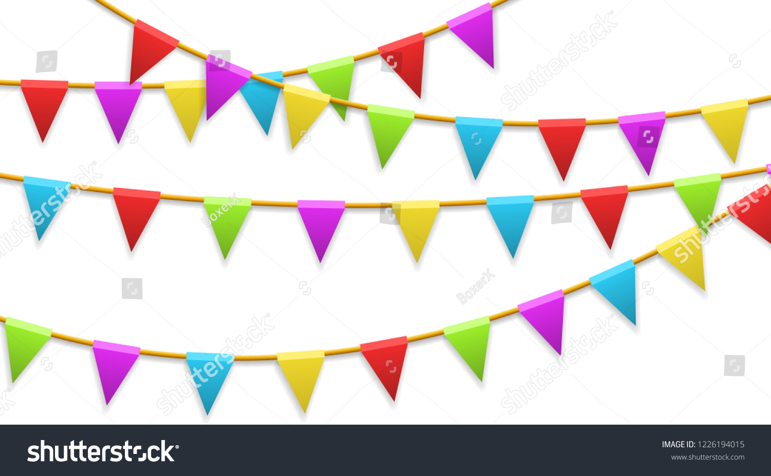 Colored Garland Flags Isolated On White Stock Vector (Royalty Free ...