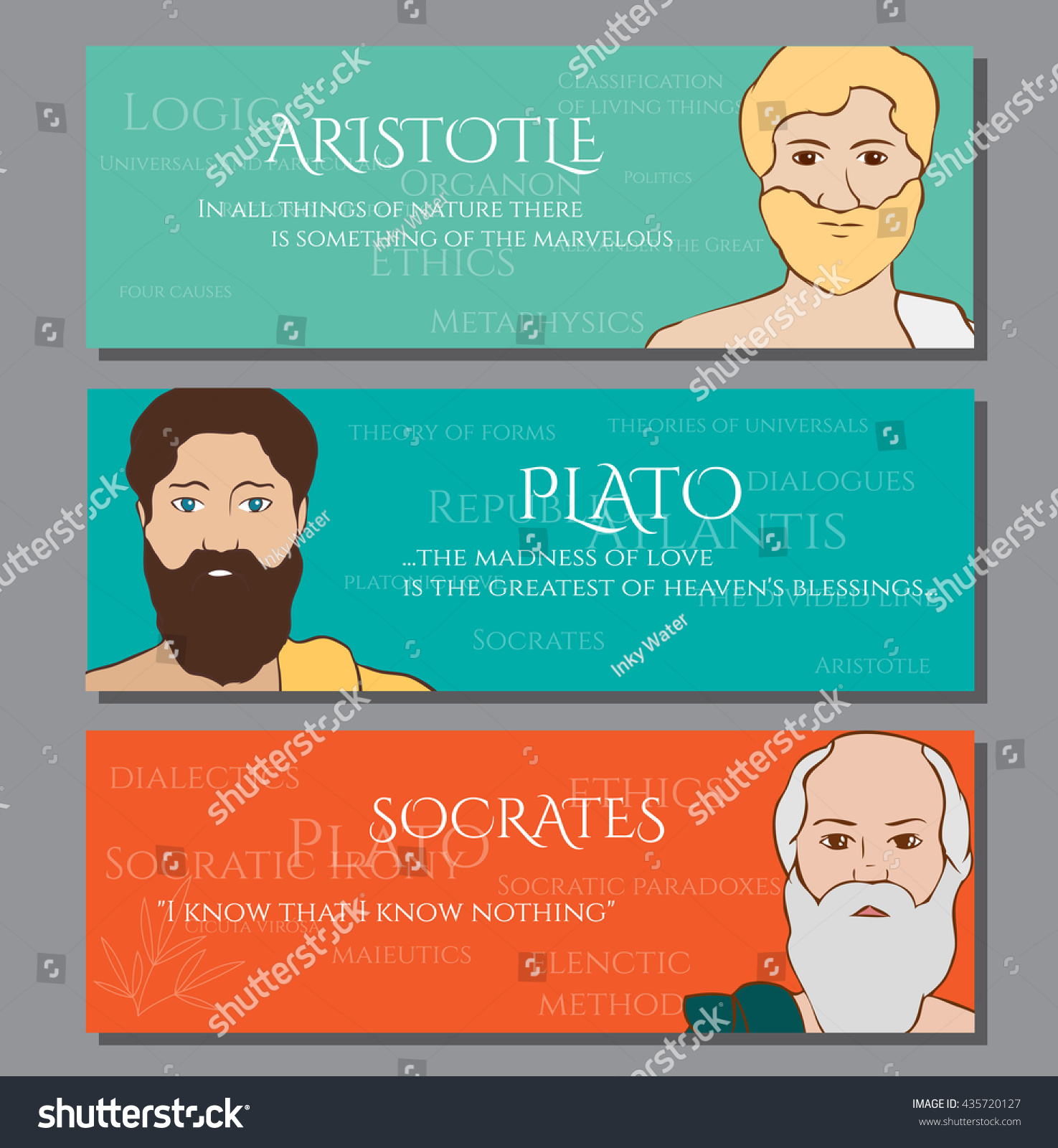 Colored Images Ancient Greek Scientist Philosopher Stock Vector Royalty Free 435720127