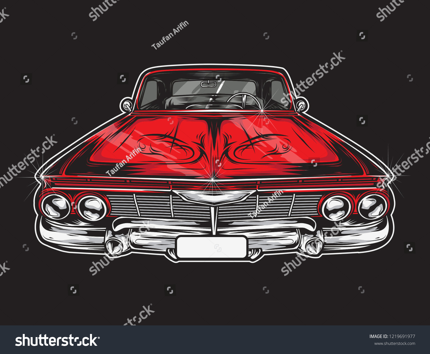 SVG of Colored Lowrider Car svg