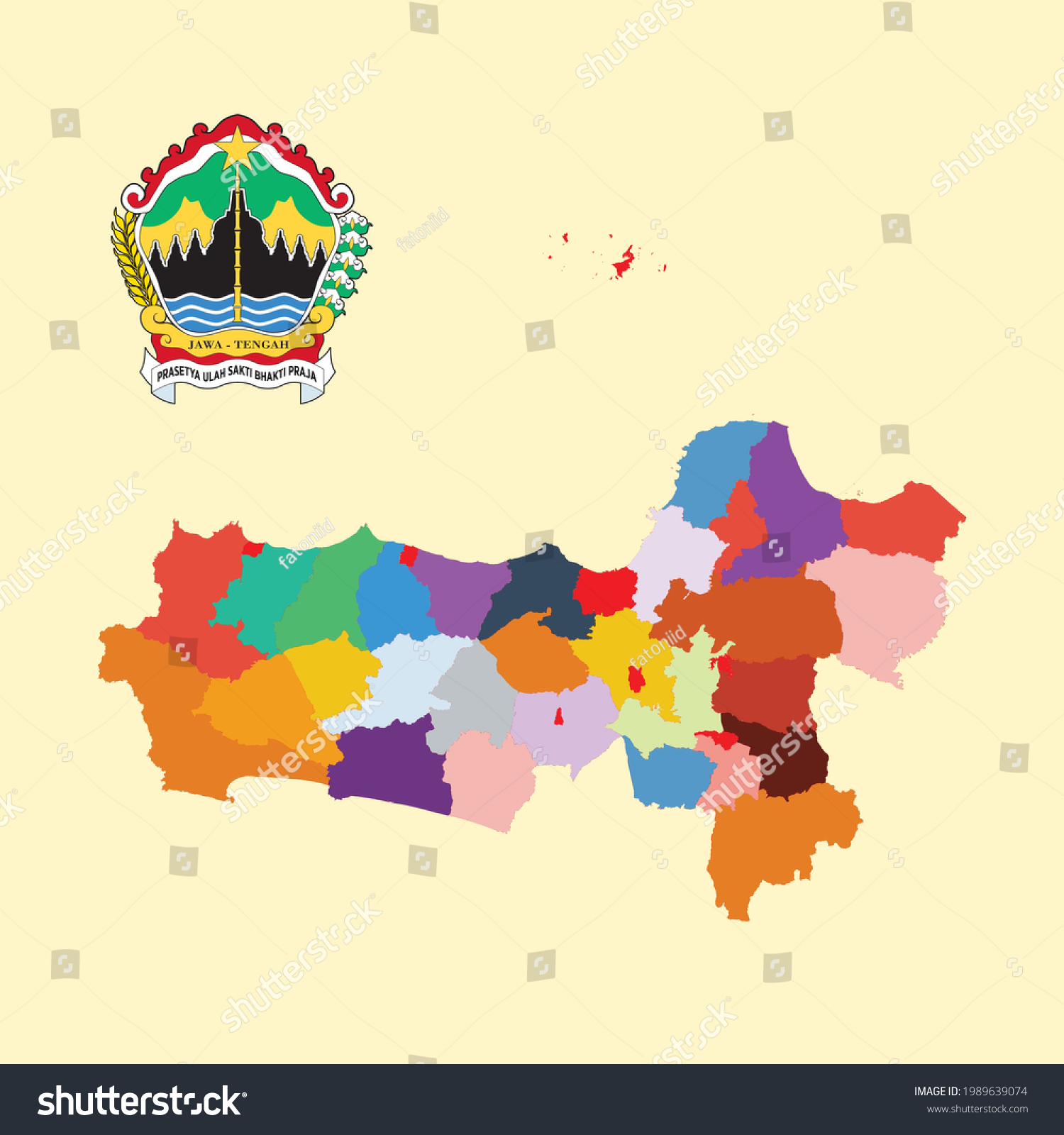 SVG of Colored Map and Logo of Jawa Tengah (Central Java) - Indonesia svg