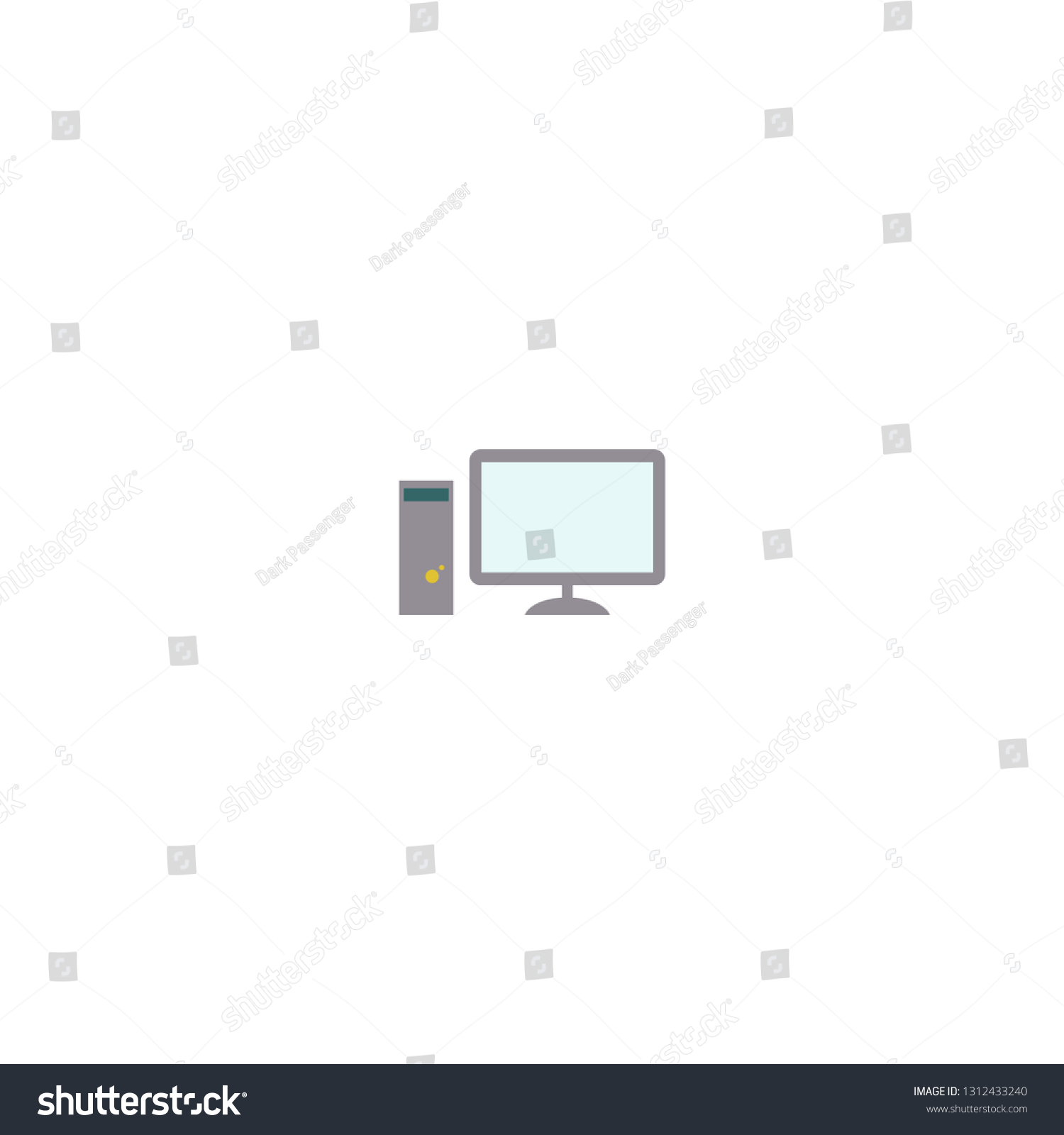 Colored Personal Computer Icon Stock Vector (Royalty Free) 1312433240 ...