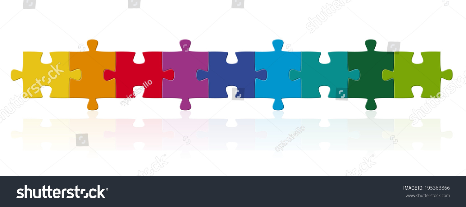 Colored Puzzle Pieces Series Stock Vector (Royalty Free) 195363866