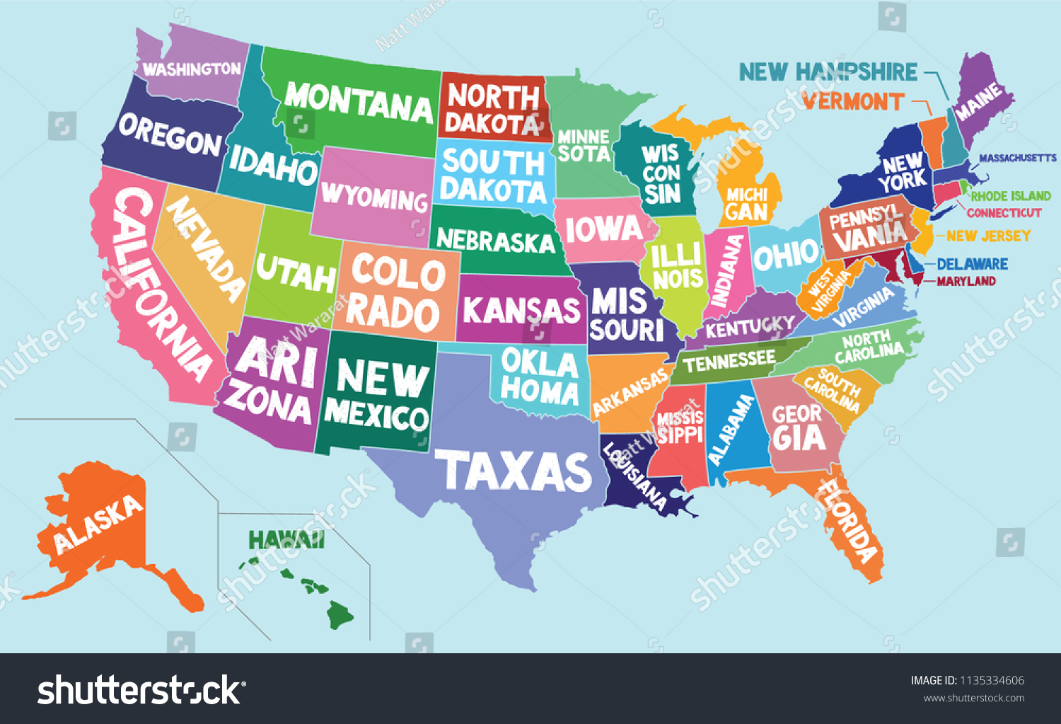 us map with state borders and names Colored Usa Map State Borders Names Stock Vector Royalty Free us map with state borders and names