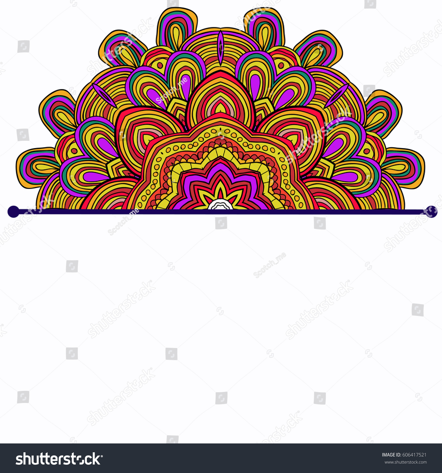 Download Colored Vector Half Mandala Can Be Stock Vector 606417521 ...