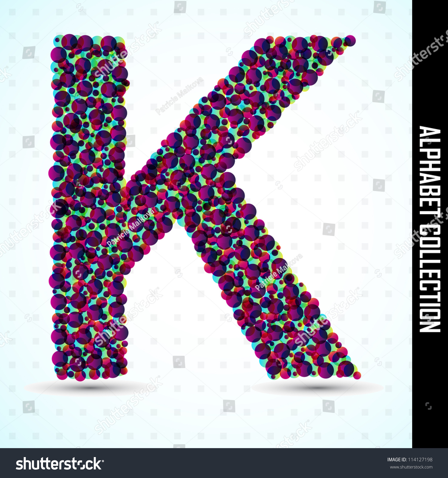 Colored Vector Letter K From The Alphabet Set - Eps 10 - 114127198 ...