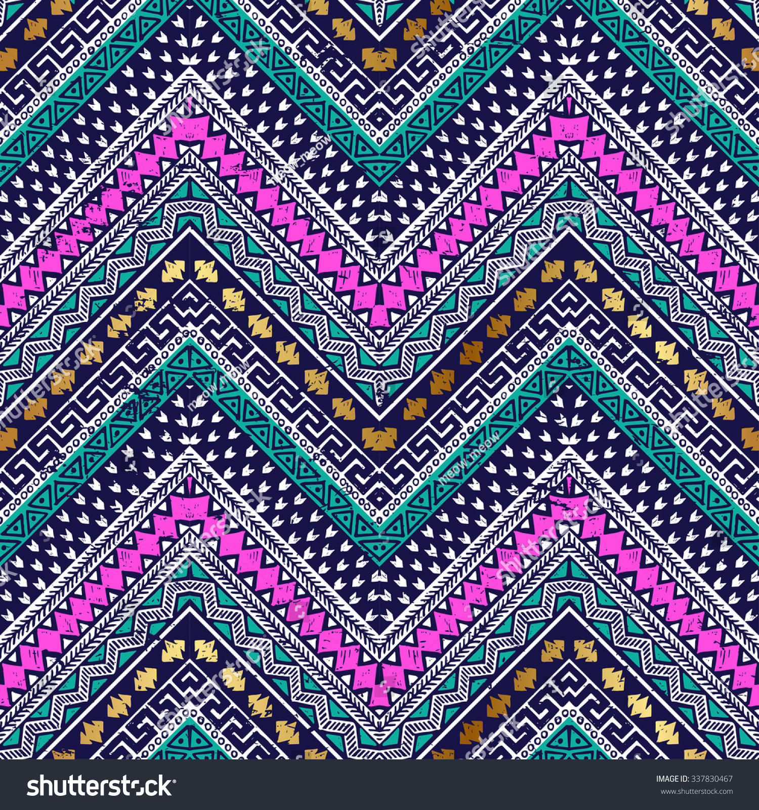 Colored Zigzag Tribal Seamless Pattern Aztec Stock Vector 337830467 ...