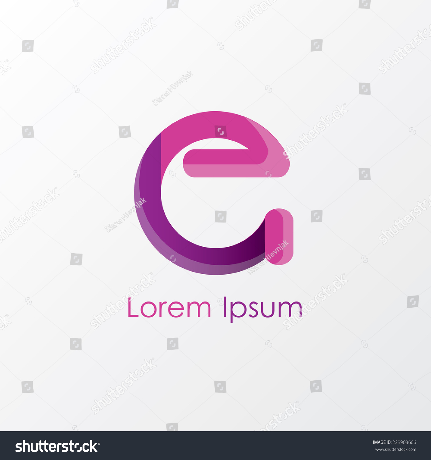 Colorful Abstract Curved Letter E Logo Stock Vector 223903606 ...