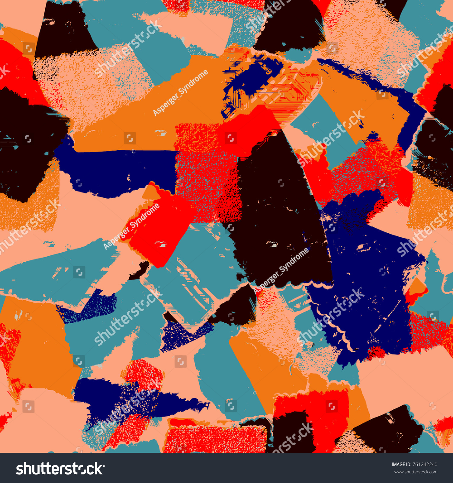 Colorful Abstract Expressionism Seamless Pattern Vector Illustration Colorful Abstract Expressionism Seamless Pattern Vector Illustration