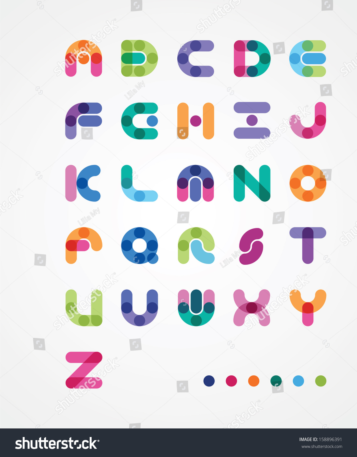 Colorful Abstract Font Stock Vector 158896391 - Shutterstock