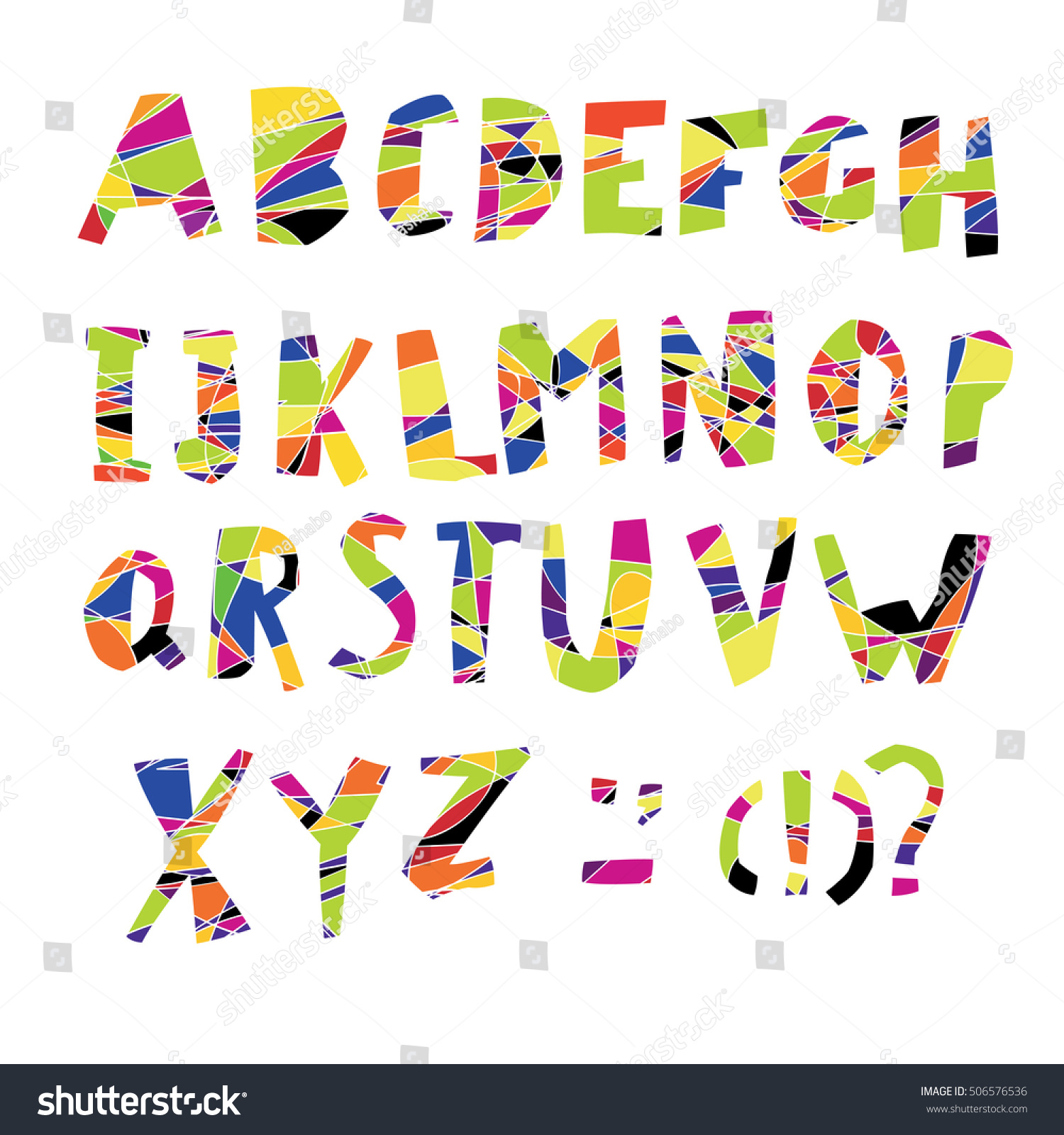 Colorful Alphabet Capital Letters Stock Vector (Royalty Free) 506576536