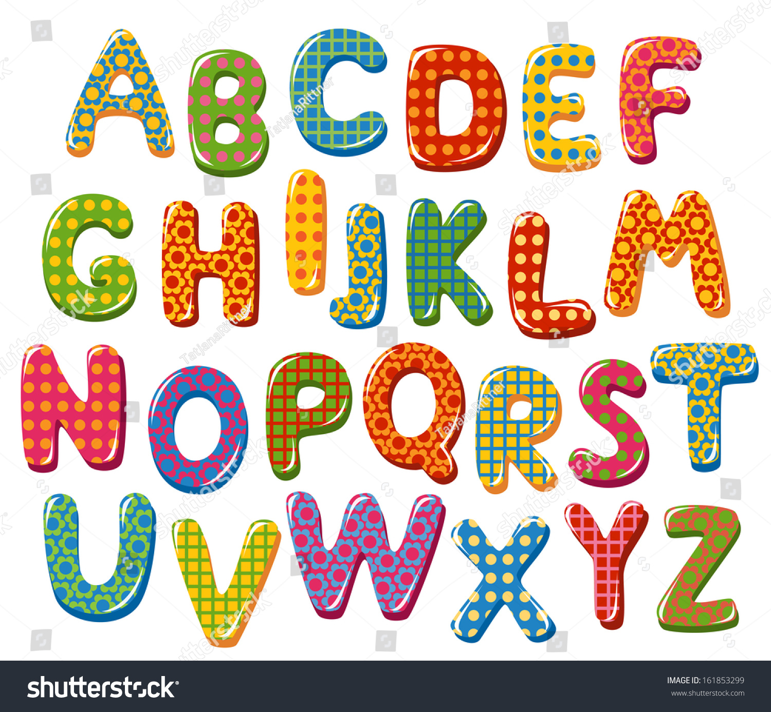 Colorful Alphabet Letters Stock Vector Illustration 161853299 ...