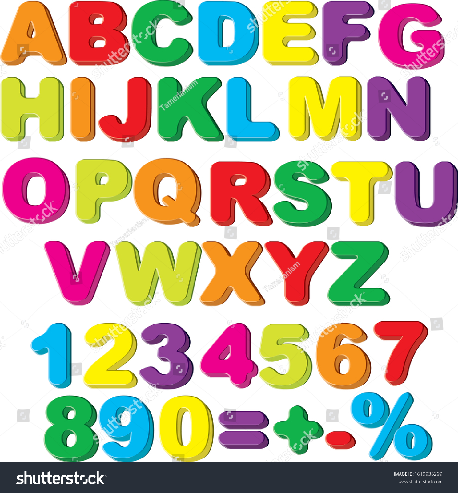 Colorful Alphabet You Can Edit Letters Stock Vector (Royalty Free ...