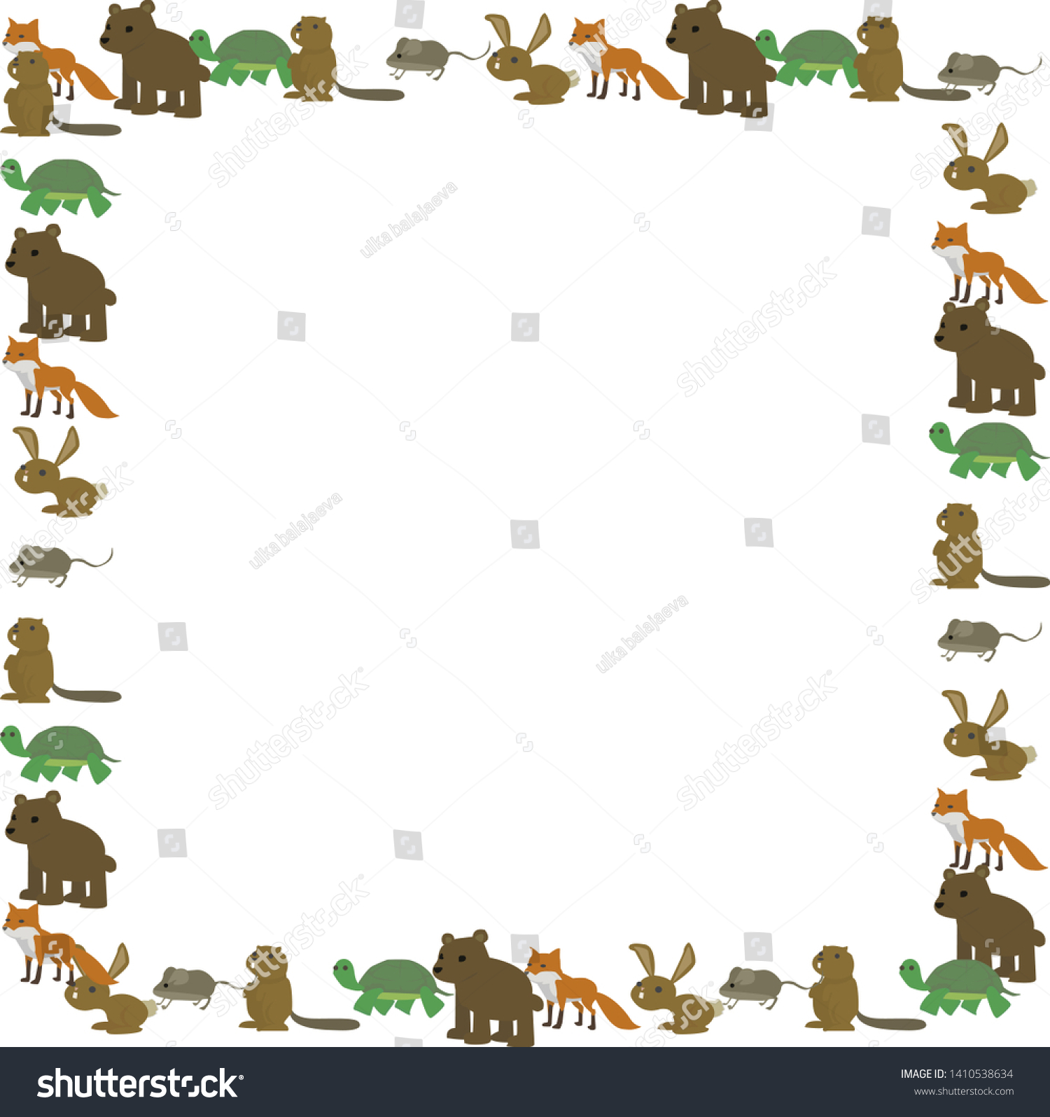 Colorful Animal Footprint Ornament Border Isolated Stock Vector ...