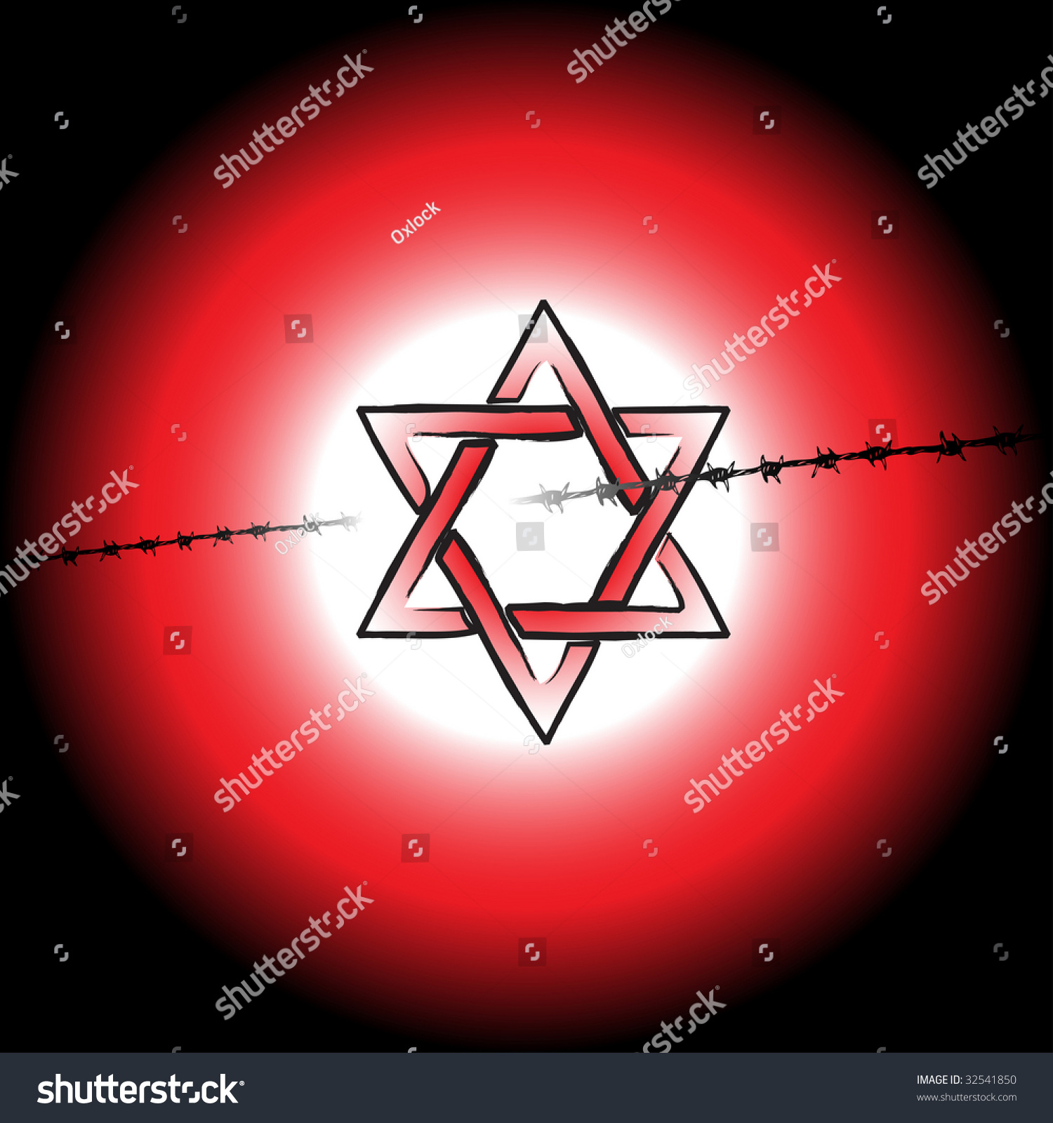 Colorful Background With The Star Of David Colored In Red And A Black ...