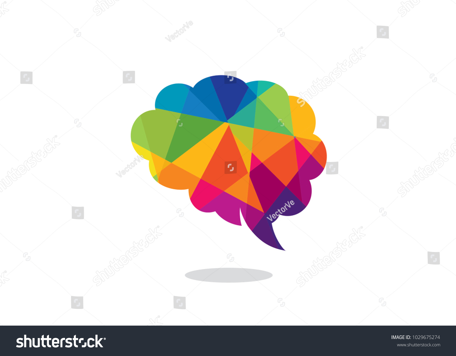 Colorful Brain Logo Design Template Element Stock Vector (Royalty Free ...