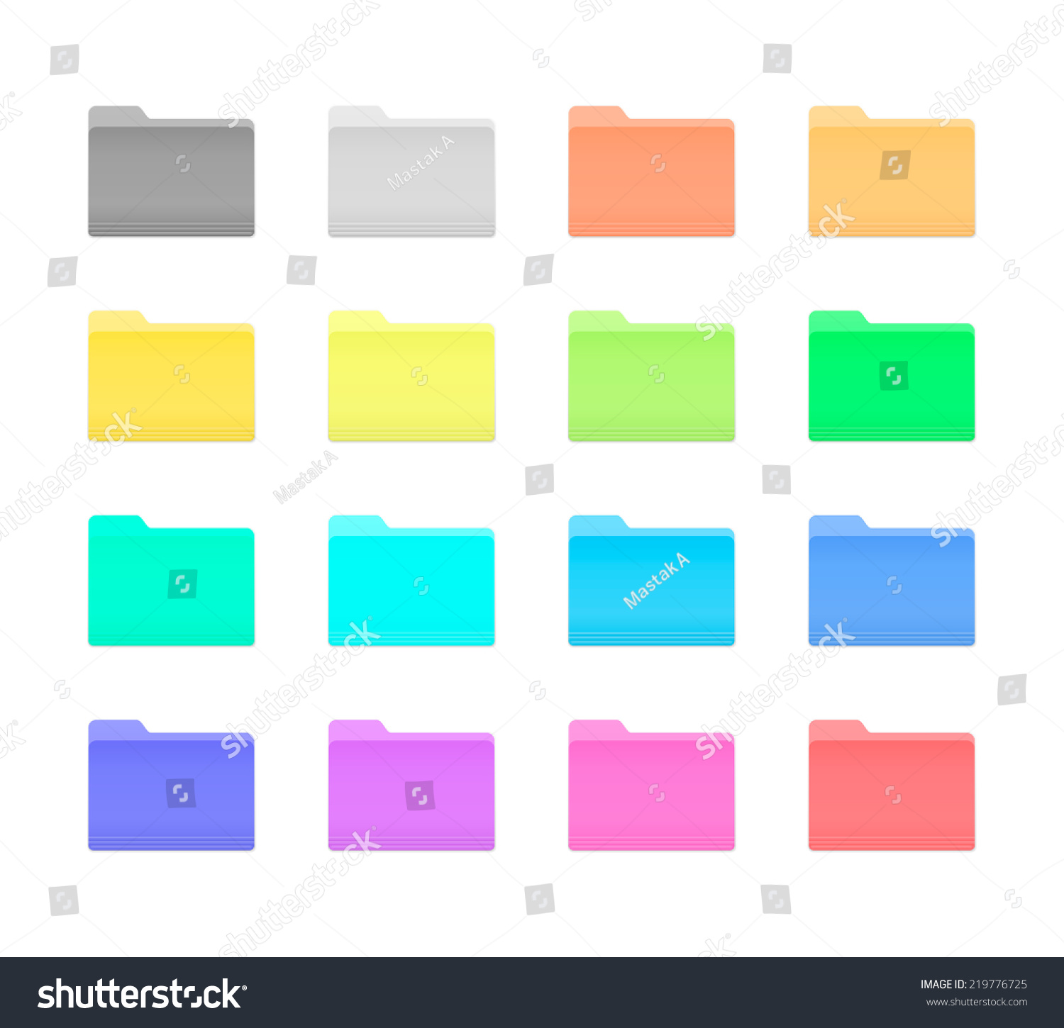 Colorful Bright Folder Icons Set Os Stock Vector (Royalty Free ...