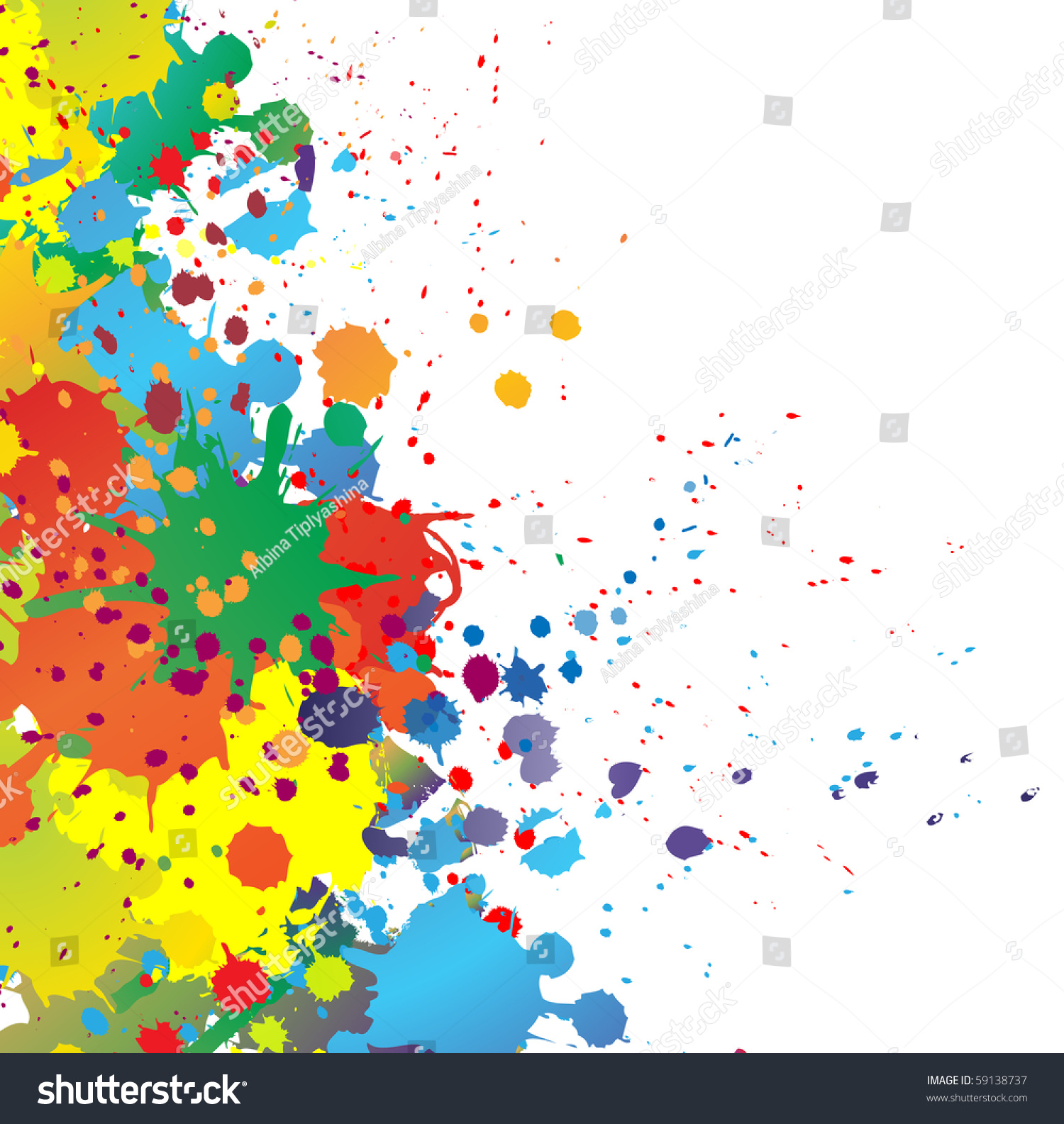 Colorful Bright Ink Splashes On White Background Stock Vector ...