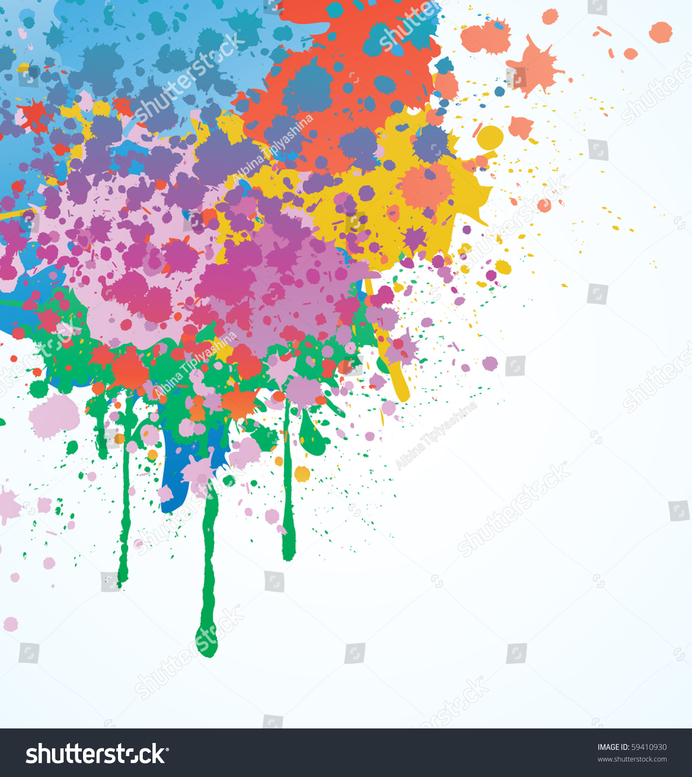 Colorful Bright Ink Splashes On White Background Stock Vector ...