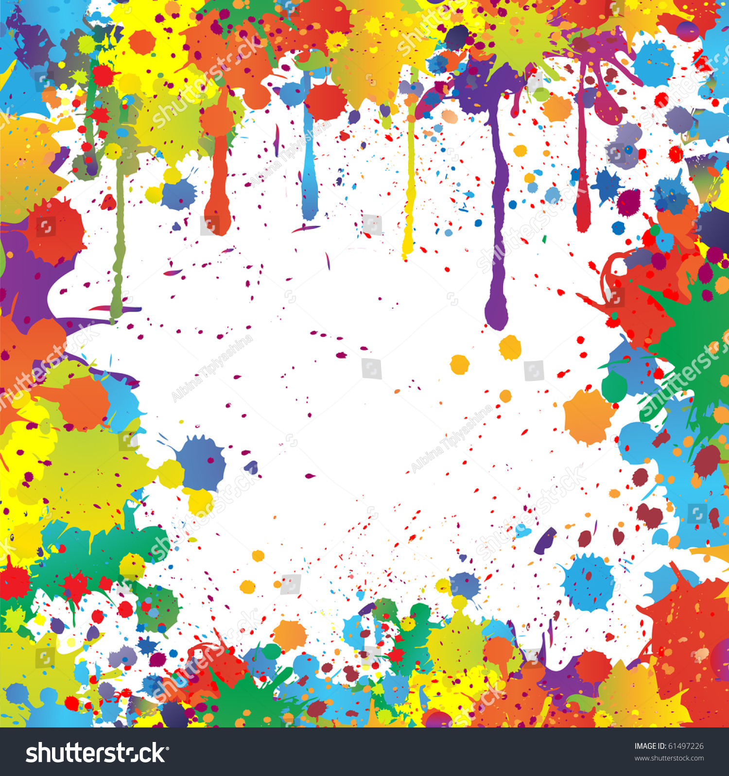 Colorful Bright Ink Splashes On White Background Stock Vector ...