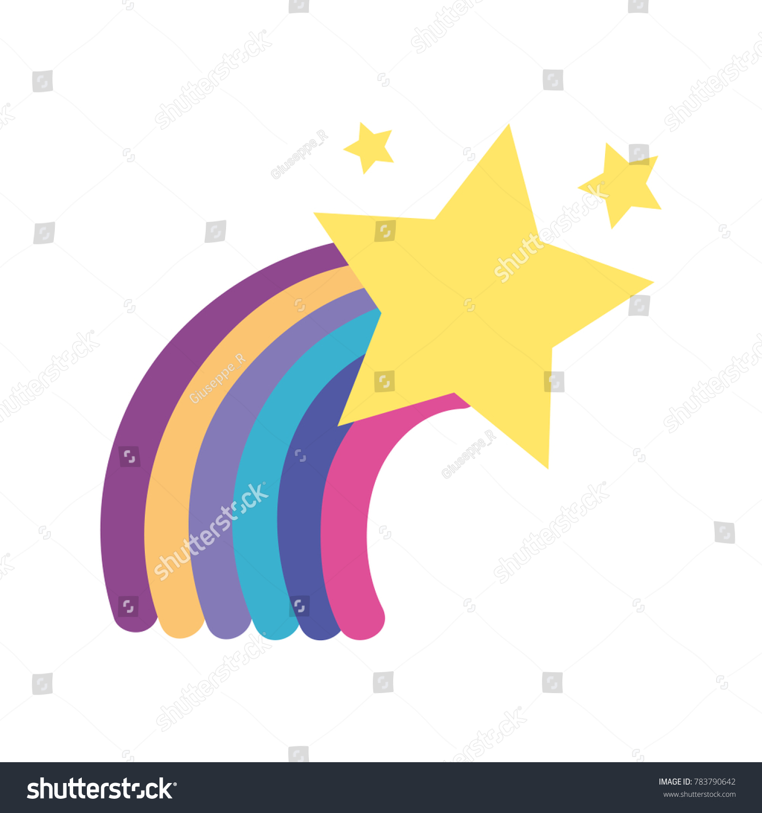 Colorful Bright Rainbow Sky Stars Design Stock Vector (Royalty Free ...