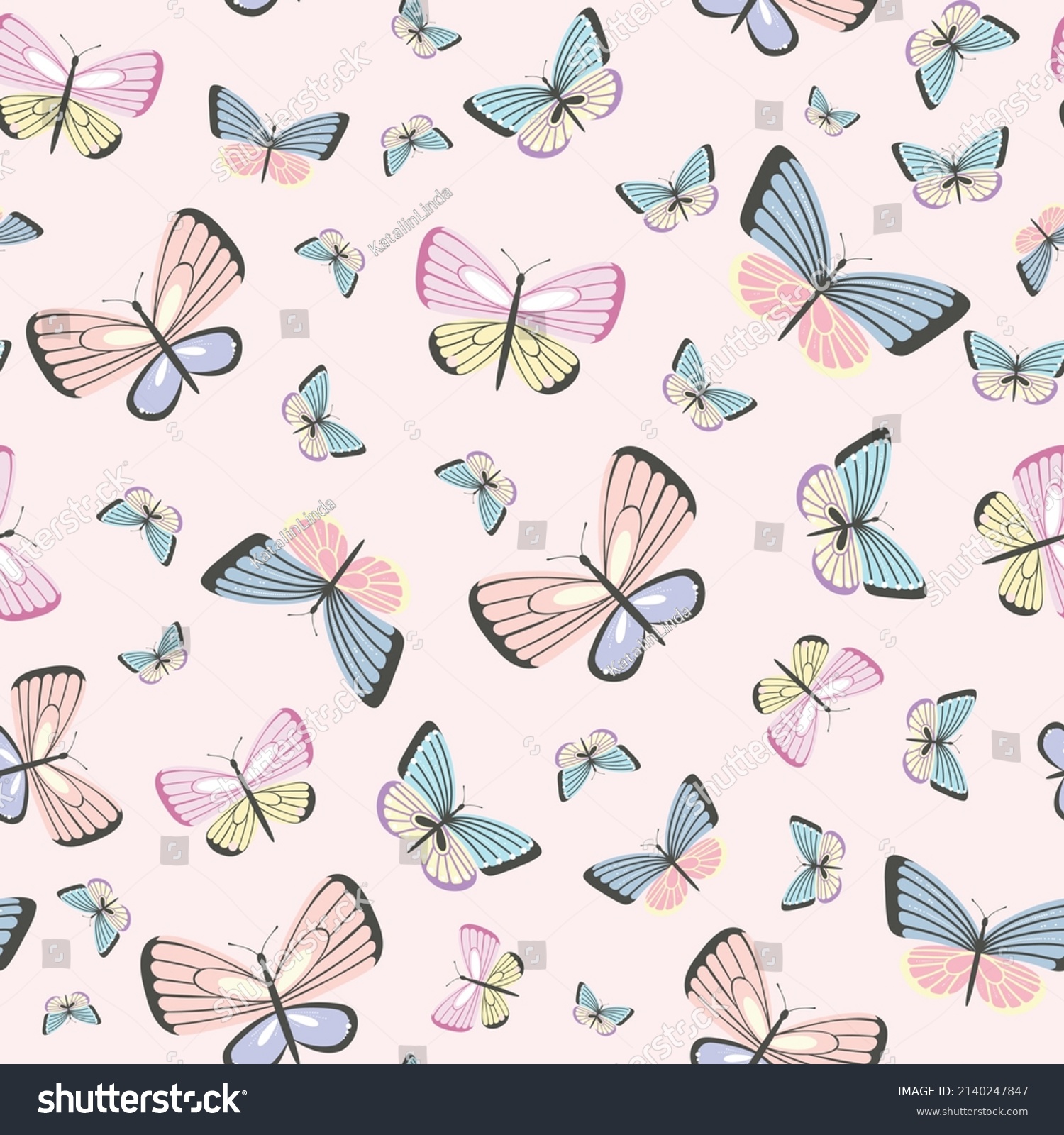 Colorful Butterfly Vector Pattern Seamless Vector Stock Vector (Royalty ...