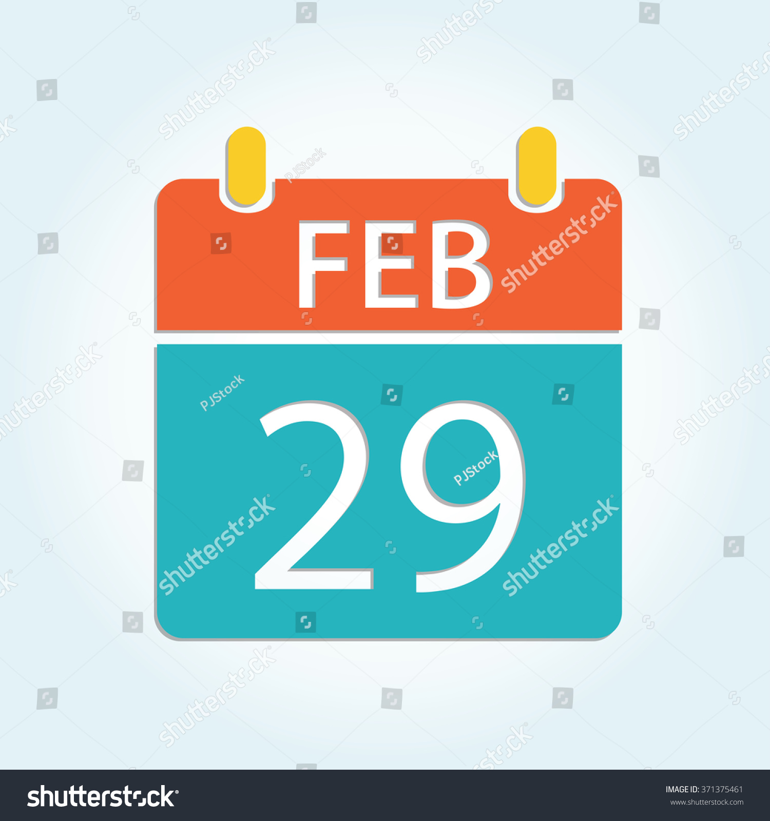 Colorful Calendar Icon Feb 29 Stock Vector 371375461 - Shutterstock