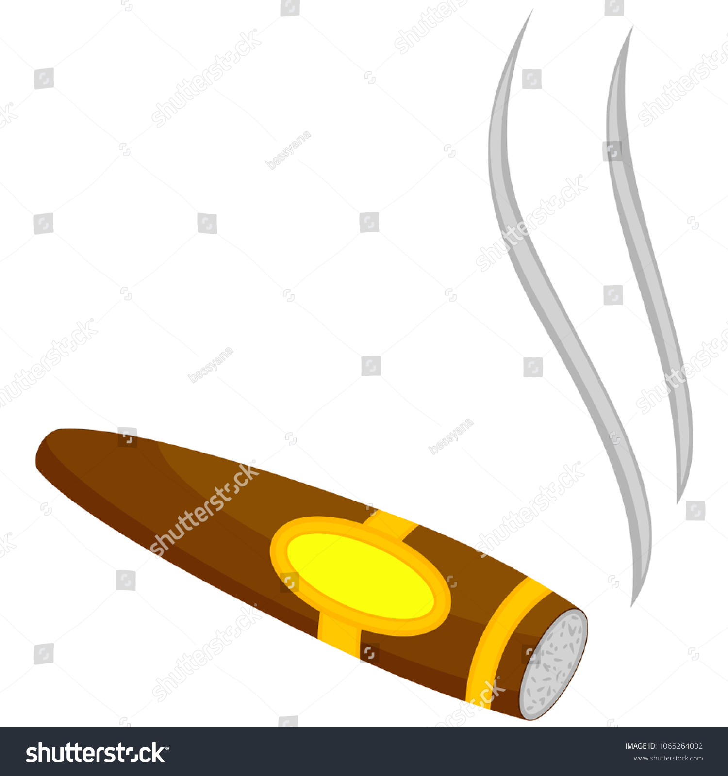 Colorful Cartoon Lighted Cigar Wild West Stock Vector (Royalty Free ...