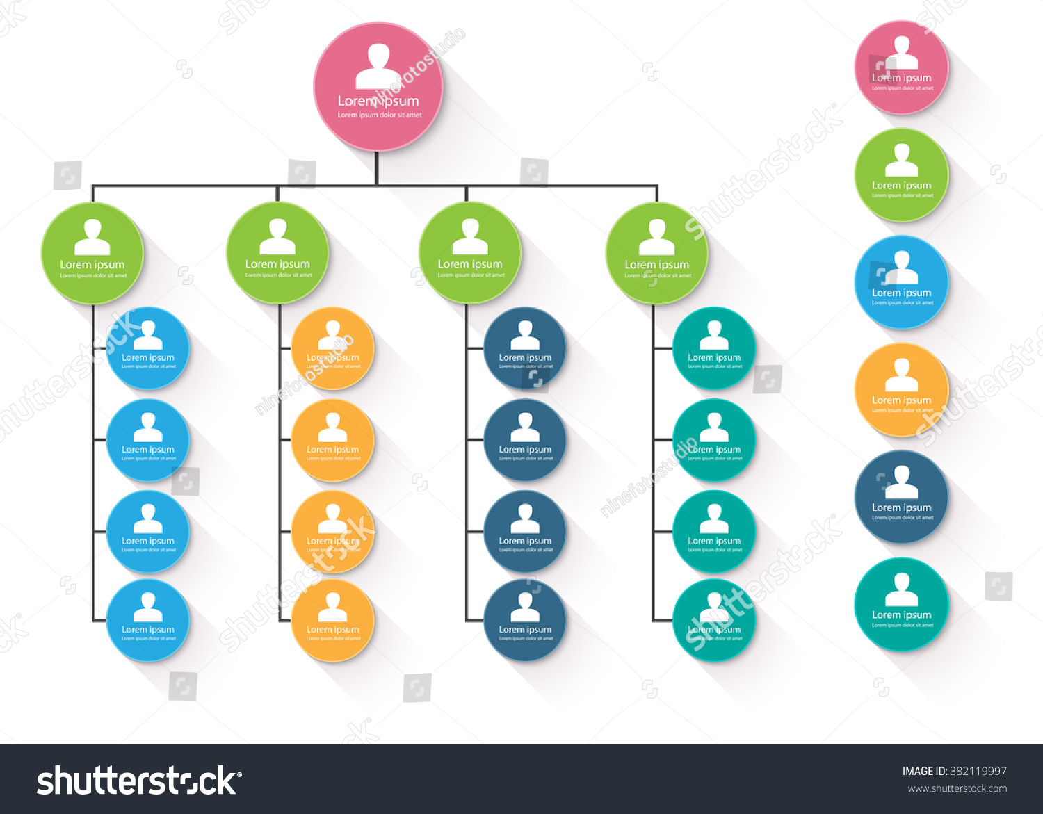 Colorful Circle Organization Chart Infographics People Stock Vector ...