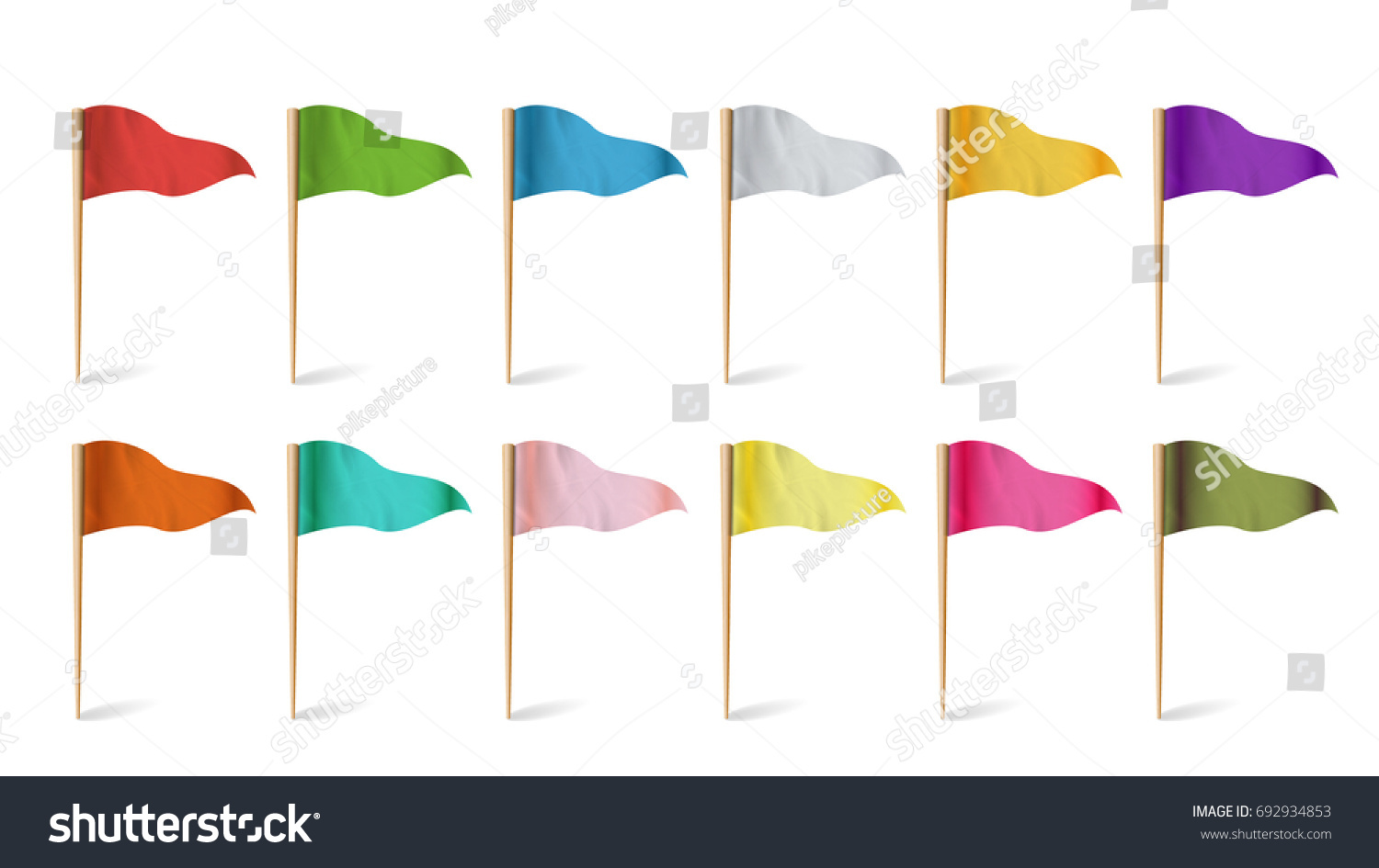 SVG of Colorful Cocktail Flags Vector. Set Multi Colored Pins Illustration. 
 svg