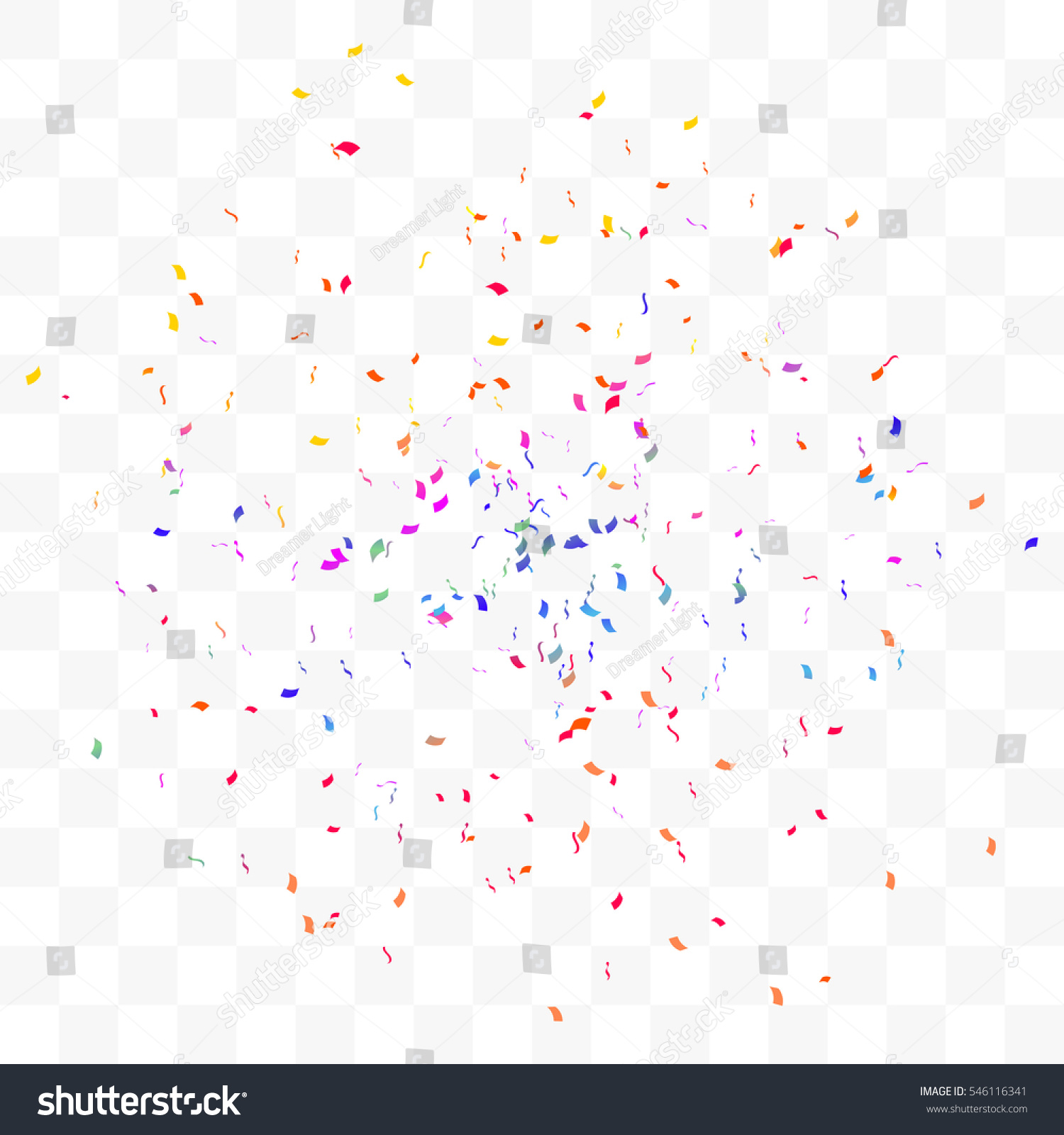 Colorful Confetti Falling On Transparent Background Stock Vector ...