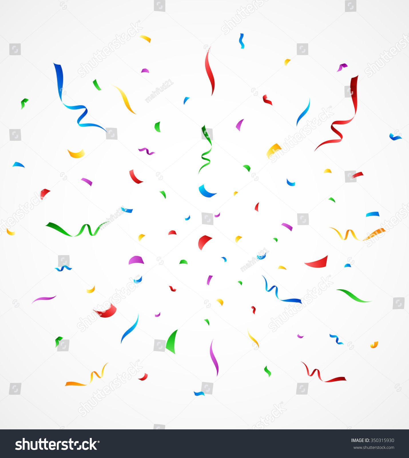 Colorful Confetti On White Background Stock Vector 350315930 - Shutterstock