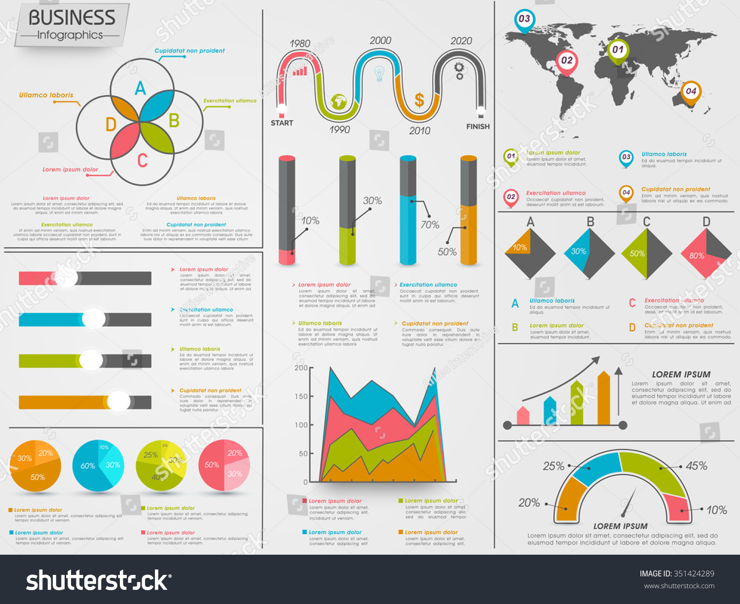 Colorful Creative Business Infographic Elements Including Stock Vector ...