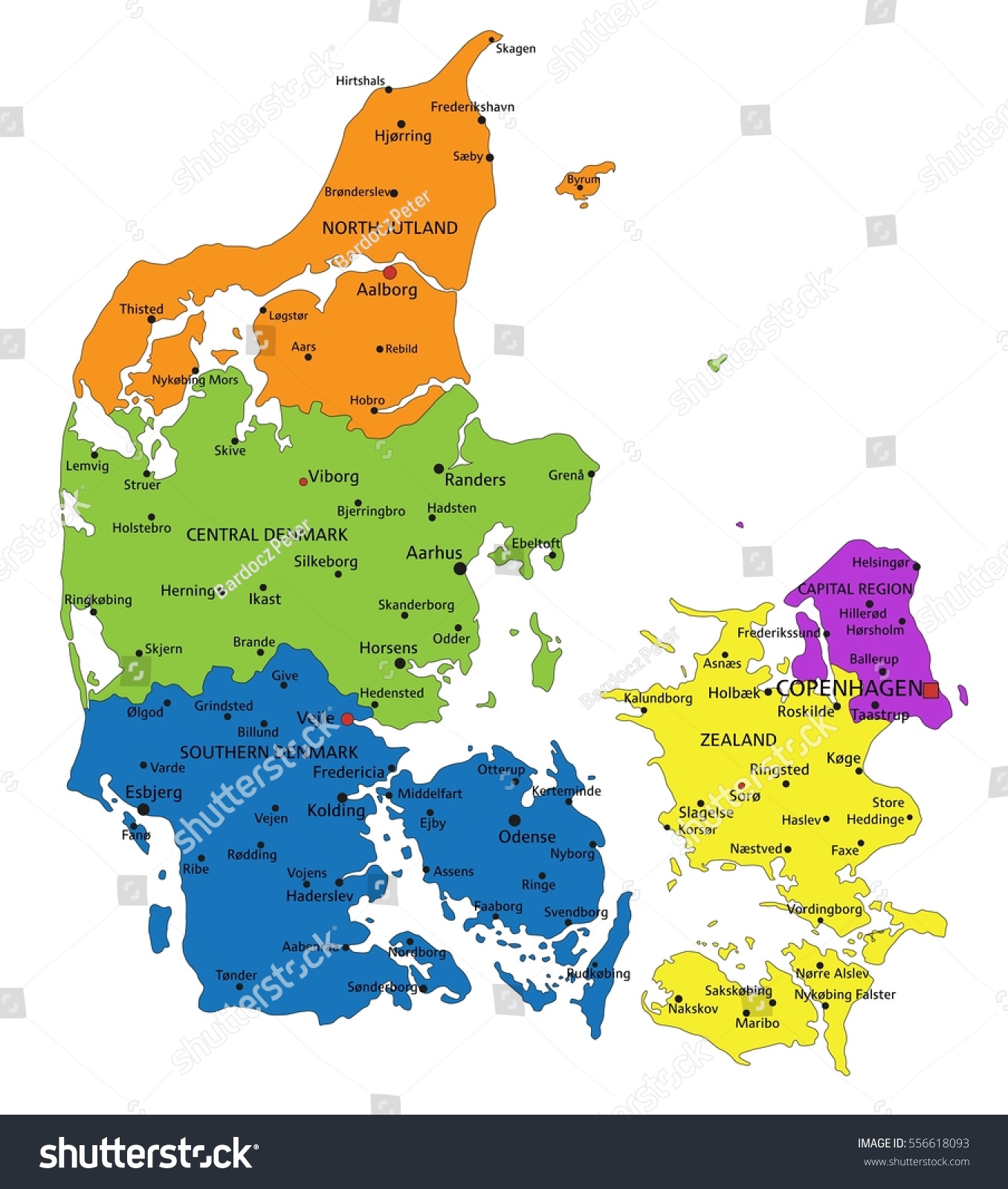 Colorful Denmark Political Map With Clearly Labeled S - vrogue.co