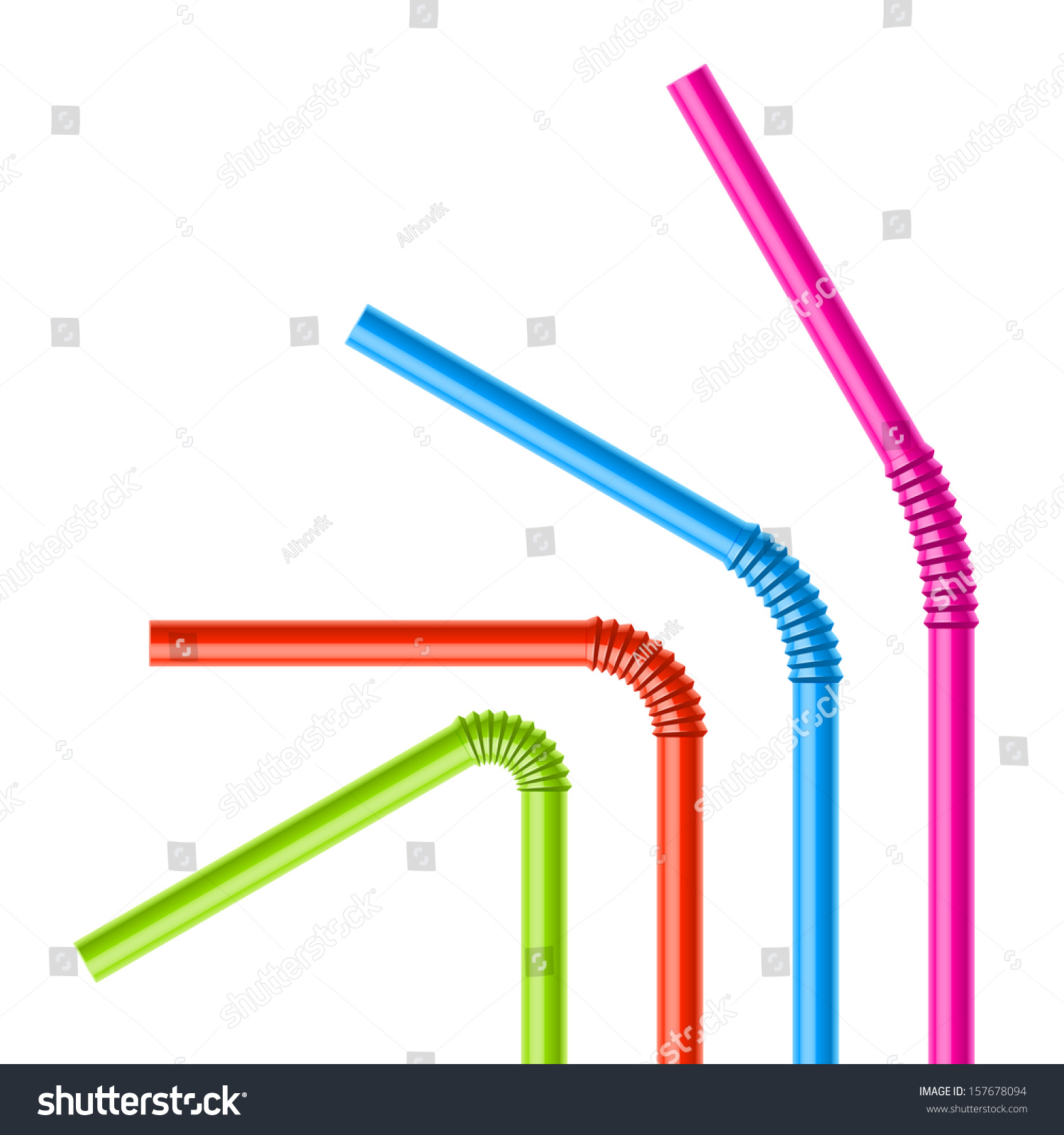 Colorful Drinking Straws Vector Stock Vector 157678094 - Shutterstock