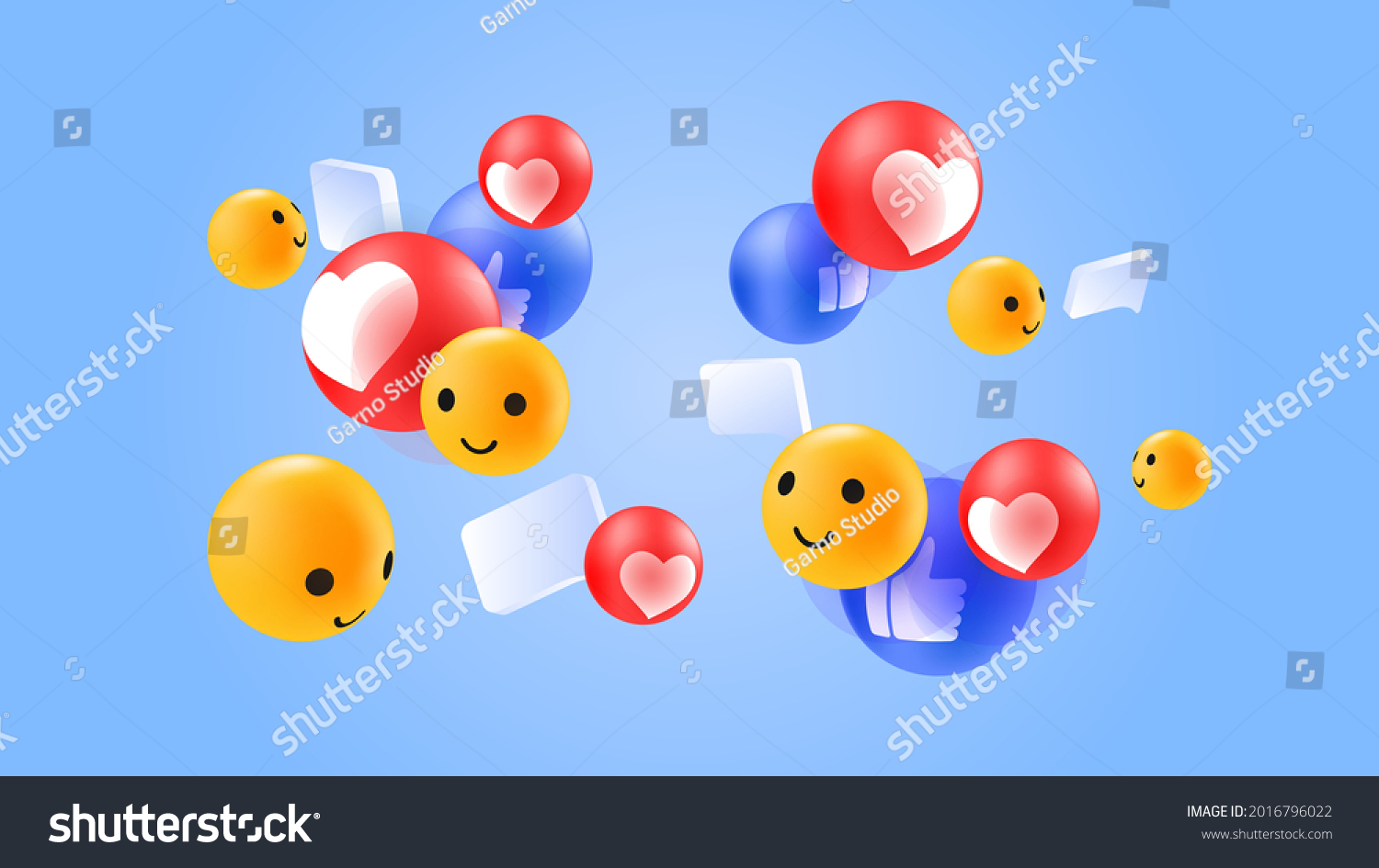 SVG of Colorful Emoji Reactions Background. Like, Thumb Up, Smiling Emoticon. Vector illustration svg