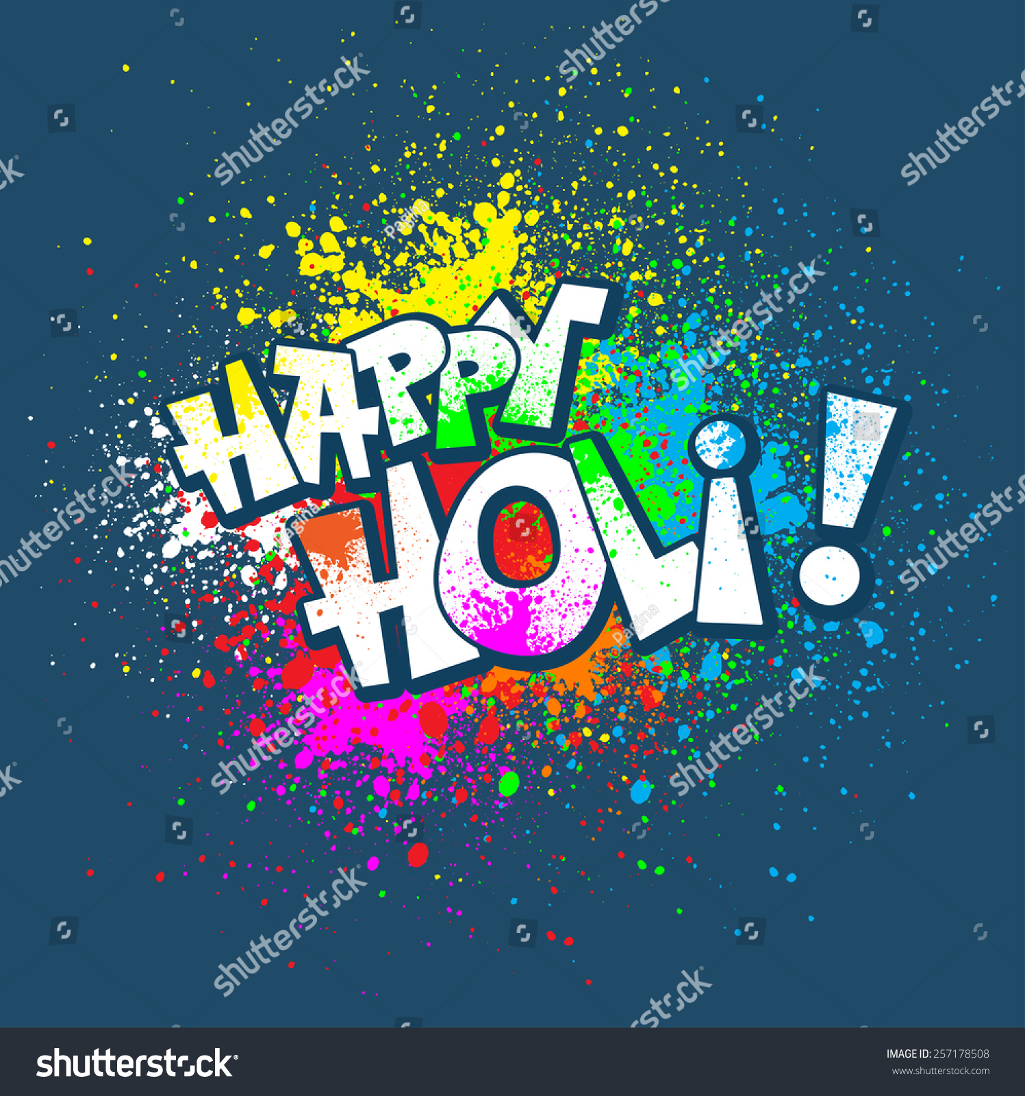 Colorful Festive Holi Splash Abstract Background With Holi Lettering ...