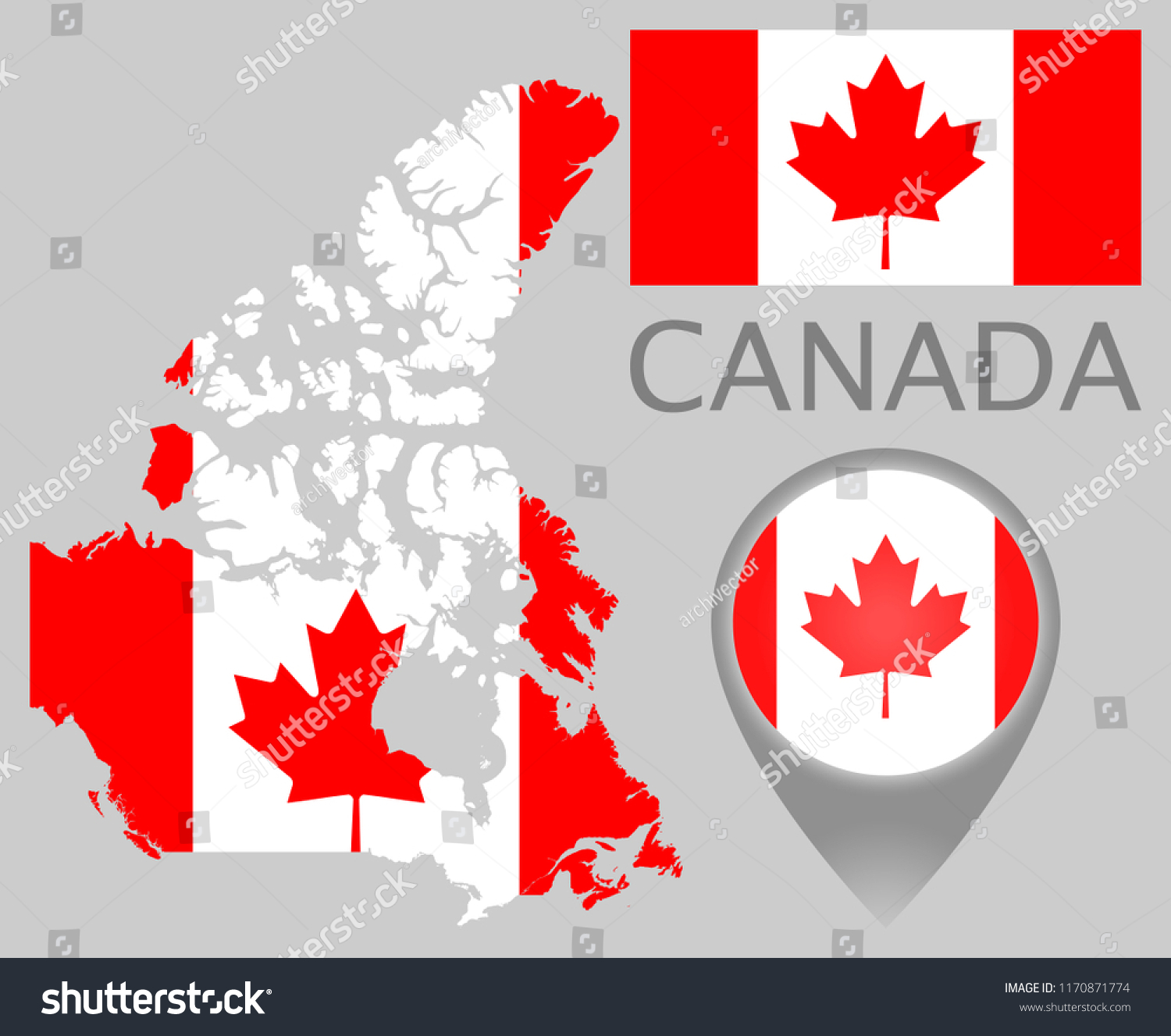 Canada Flag And Map Colorful Flag Map Pointer Map Canada Stock Vector (Royalty Free) 1170871774  | Shutterstock