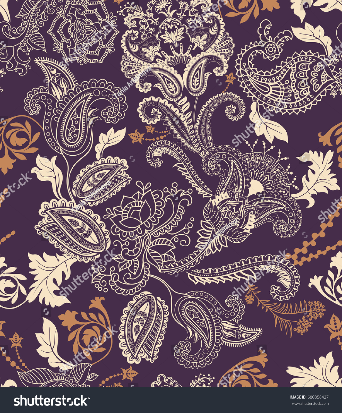 Colorful floral seamless pattern Plants ornament Decorative ID