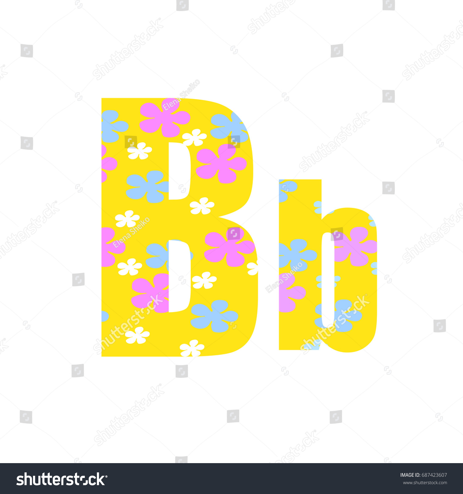 Colorful Flowers Letter B Logo Design Stock Vector (Royalty Free ...