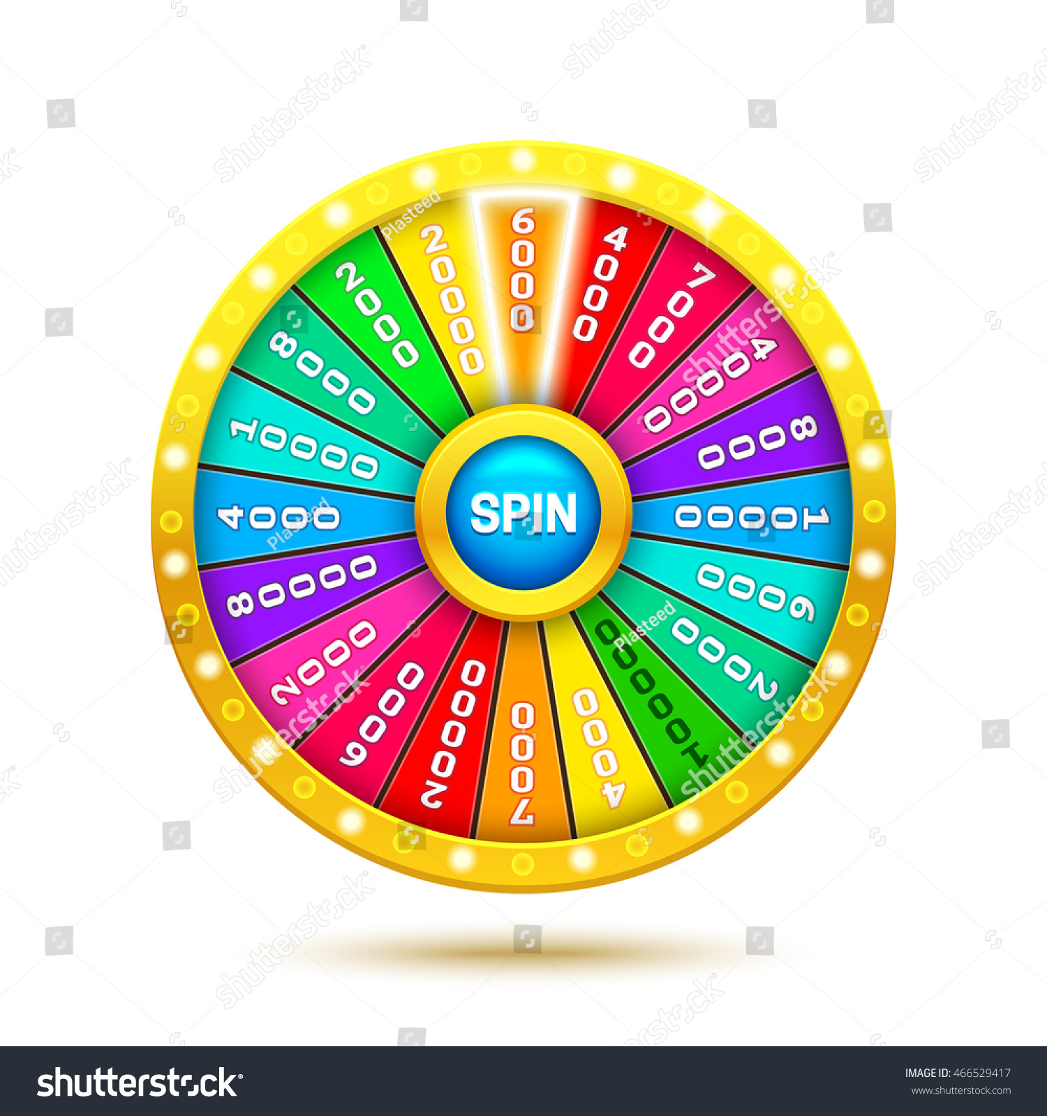 Colorful Fortune Wheel 3d Realistic Wheel Stock Vector 466529417 ...