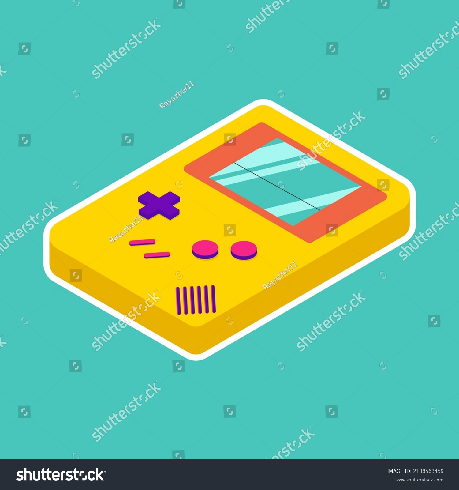 Colorful Gameboy Illustration Outline Stock Vector (Royalty Free ...