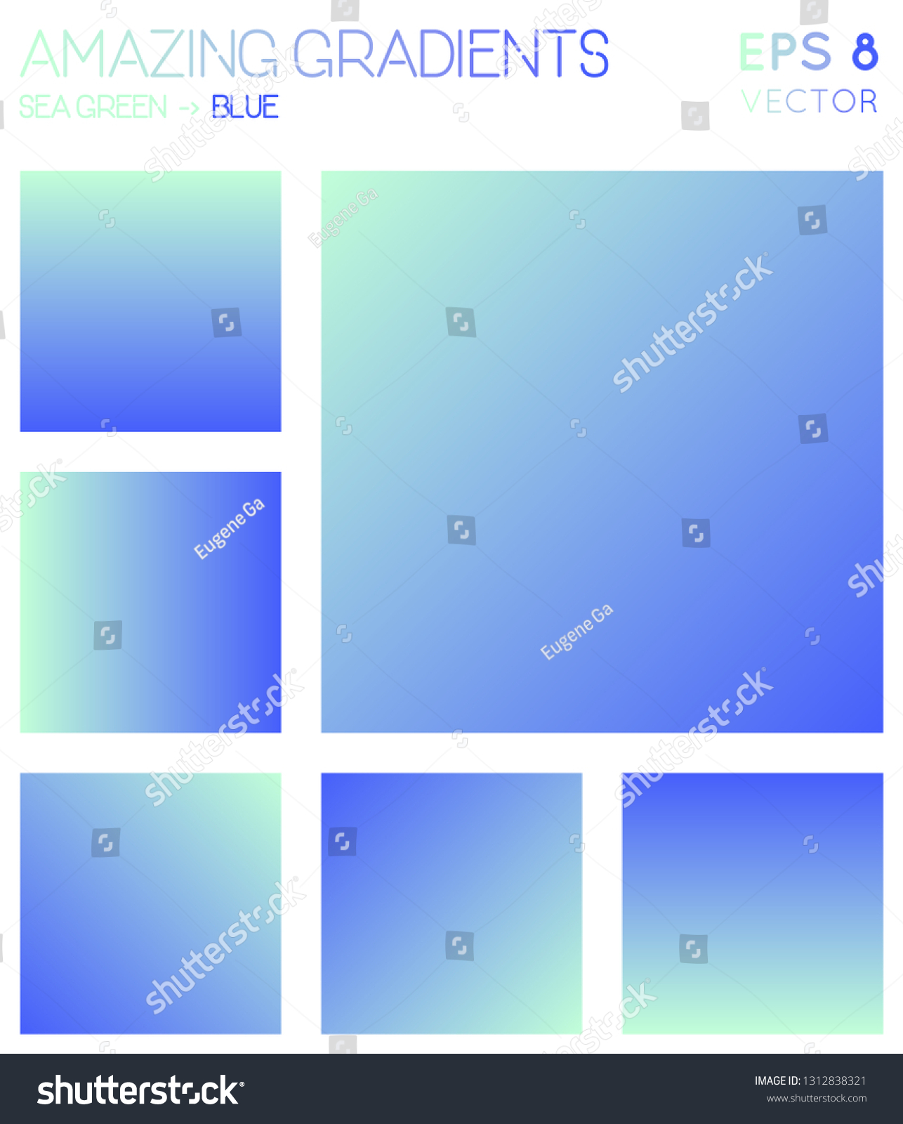 Colorful Gradients Sea Green Blue Color Stock Vector (Royalty Free ...