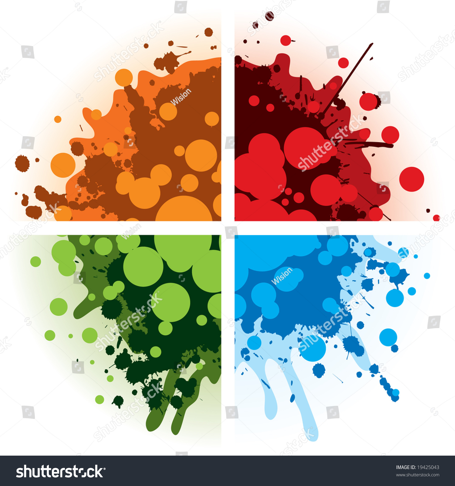 Colorful Grungy Corner Designs Stock Vector 19425043 - Shutterstock