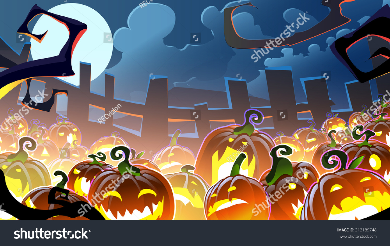 Colorful Halloween Background Stock Vector 313189748 - Shutterstock